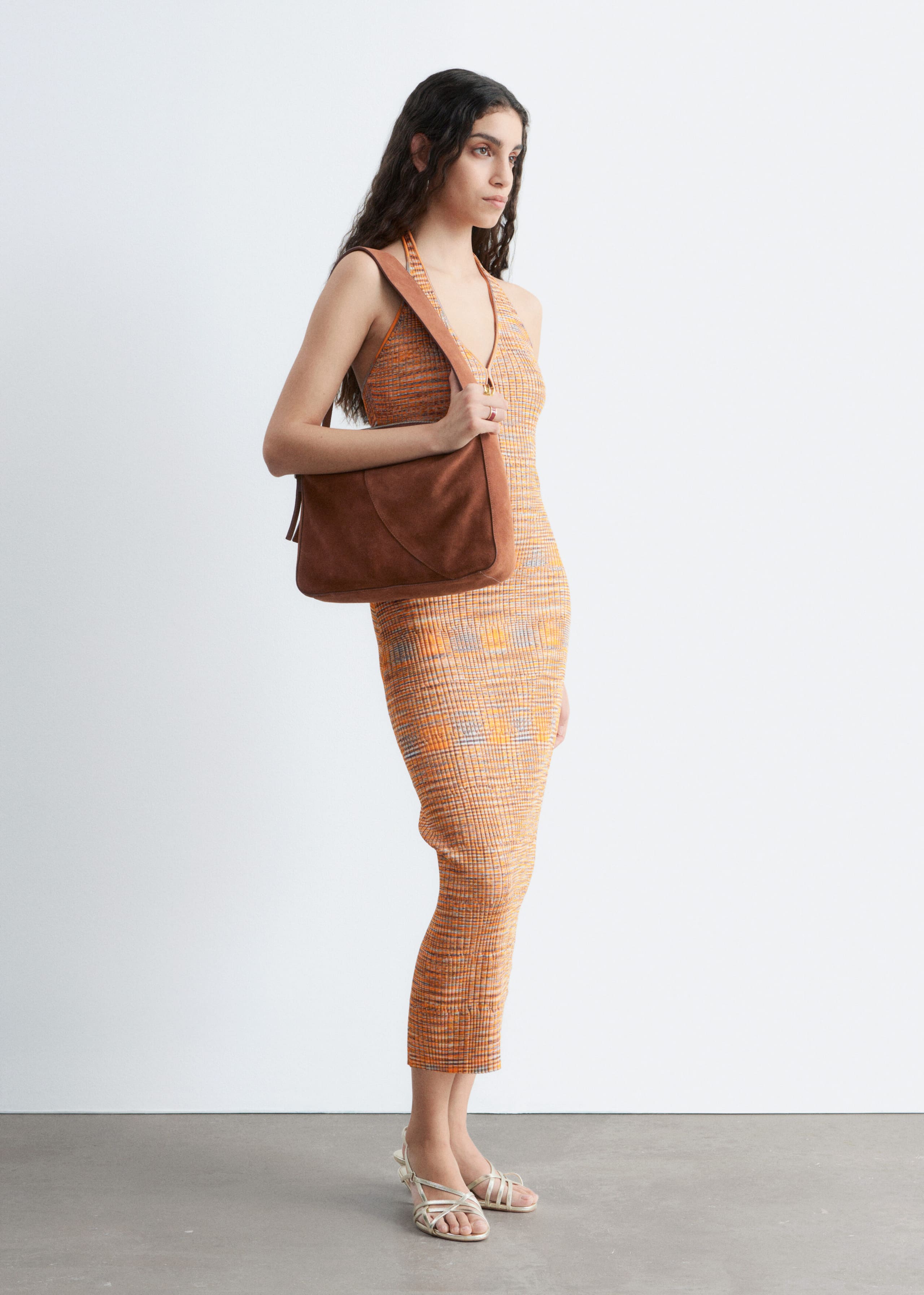 Image of Spacedye Halterneck Midi Dress