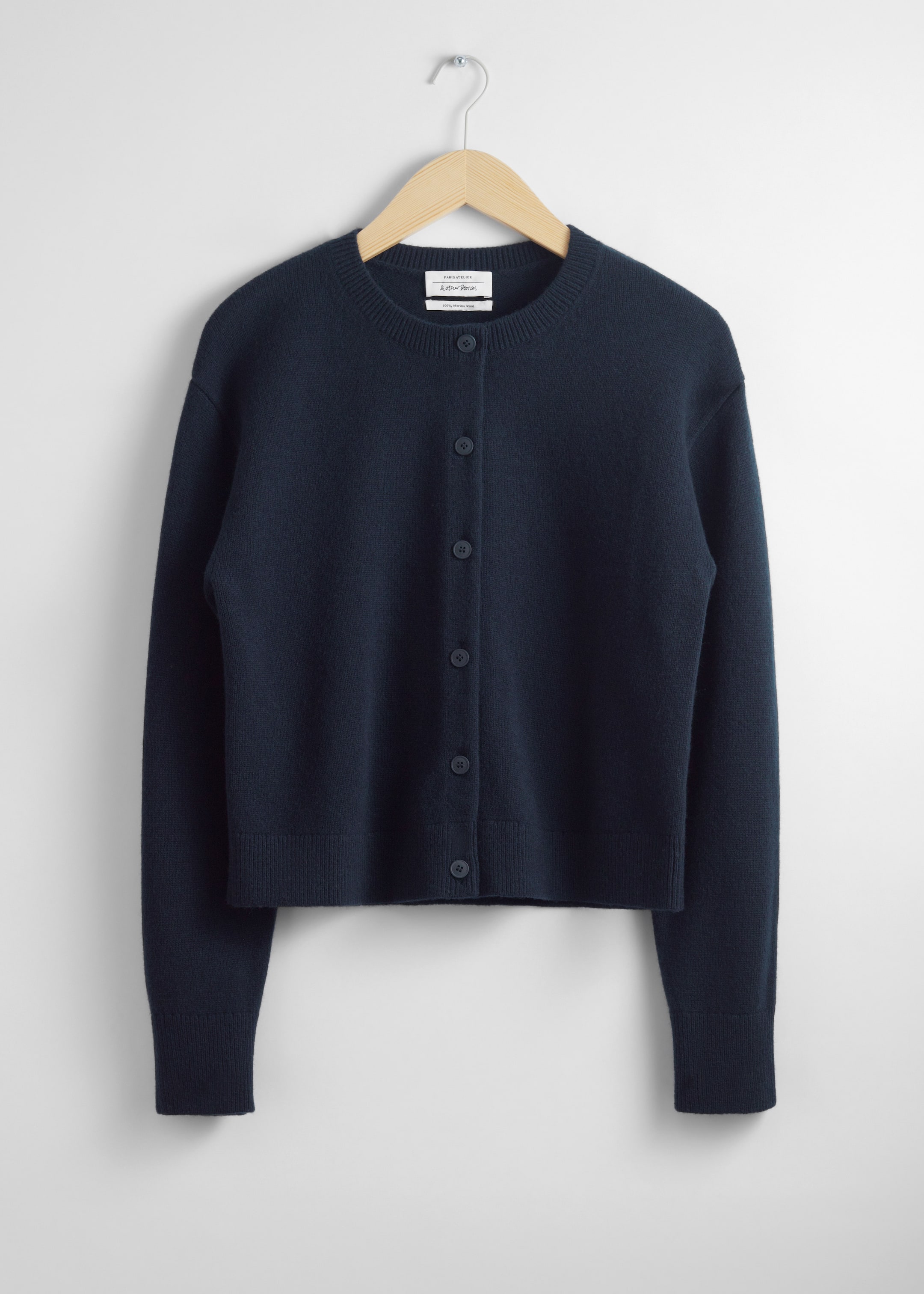 Größeres Bild ansehen: Kastenförmige Strickjacke aus Merinowolle - Navyblau - Ladies | H&M DE 1