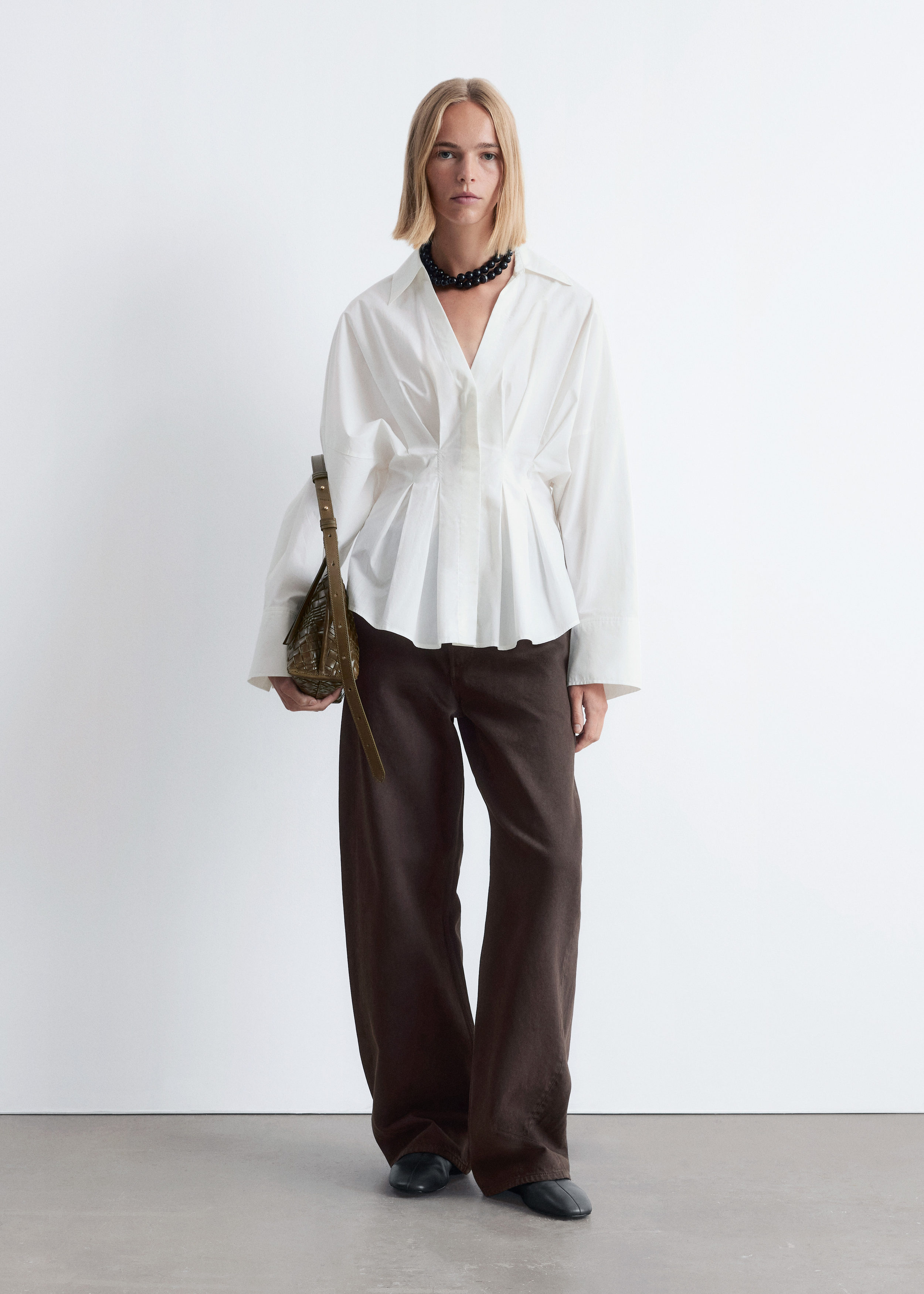 Fitted-Waist Cotton Shirt