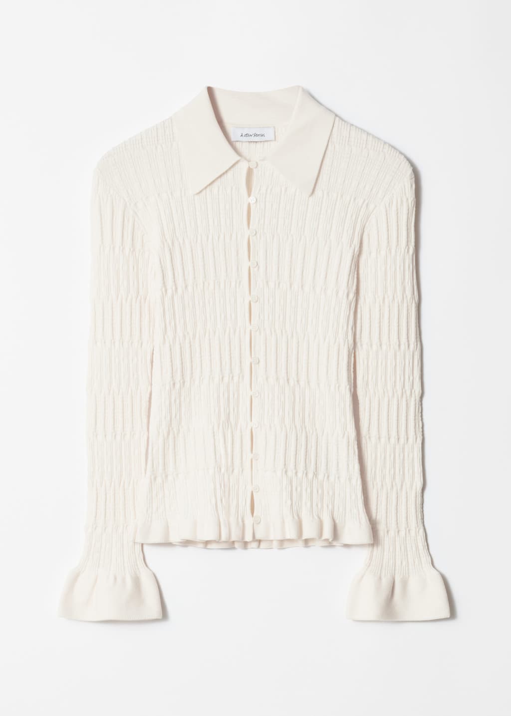 Knitted Collar Cardigan - Cream - Still Life