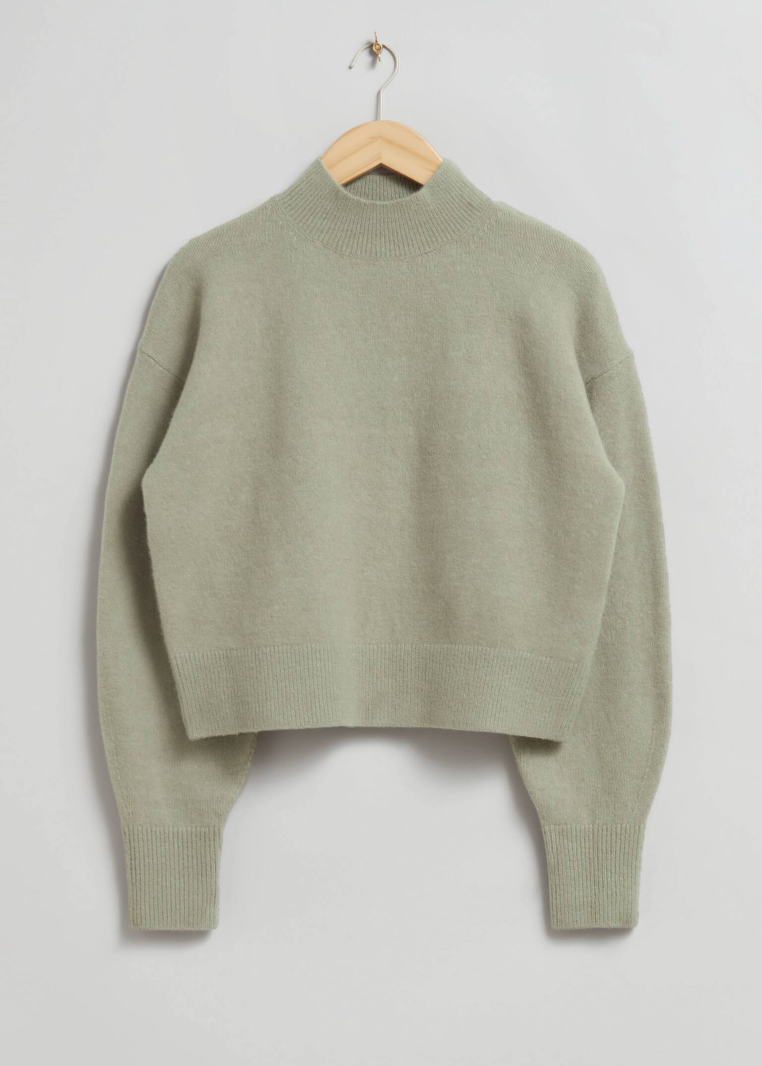 Pull à col montant - Kaki clair/Noir/Vert foncé/Rouge