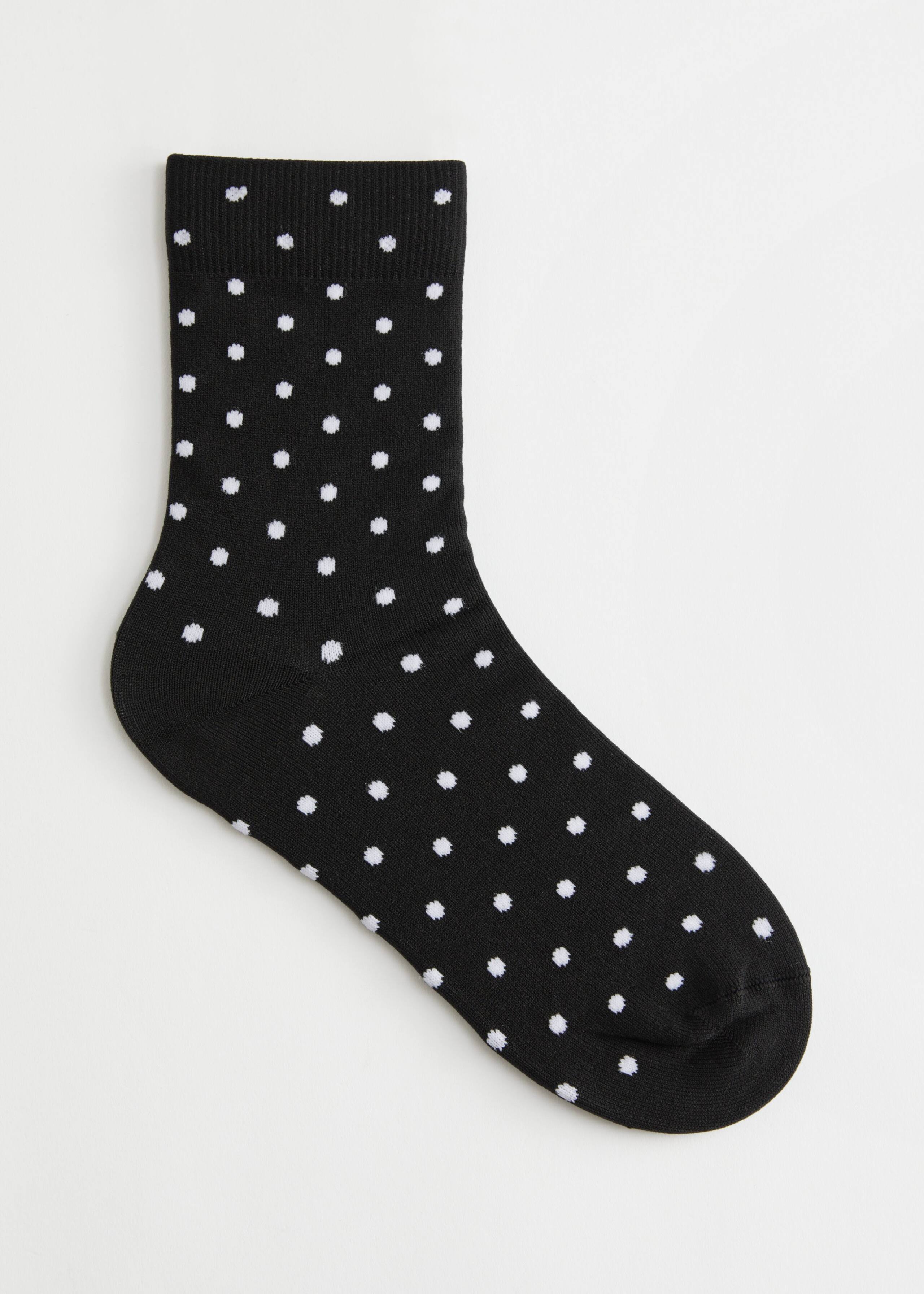 Polka Dot Ankle Socks - Black Polka Dot - Bodegón