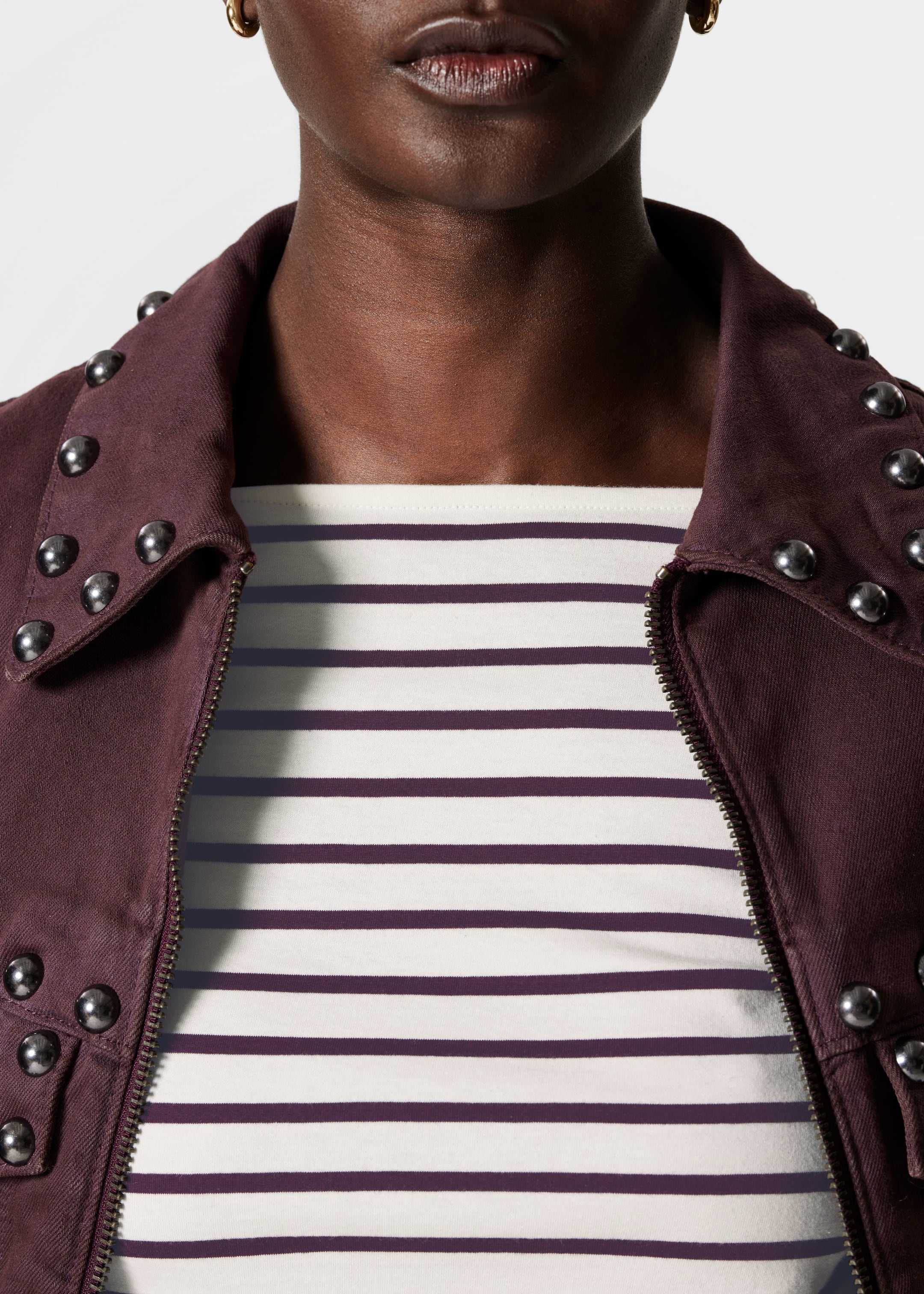 Visualizza immagine più grande: Maglia a righe Breton - Righe viola/bianco - DONNA | H&M IT 4
