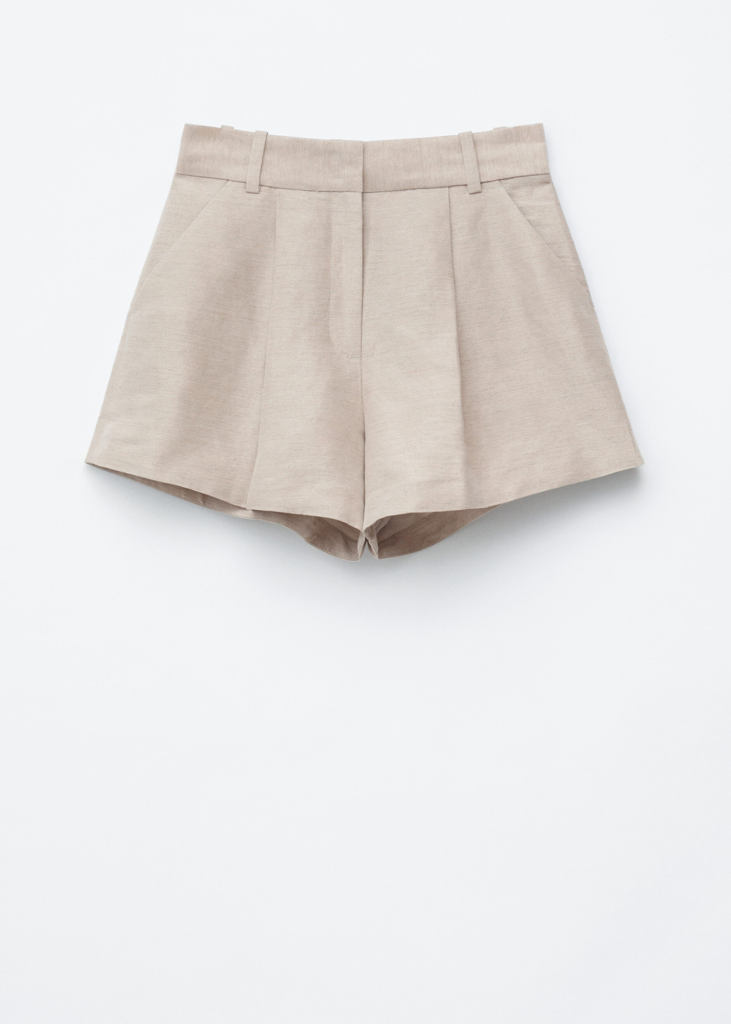 Pleated Linen-Blend Shorts