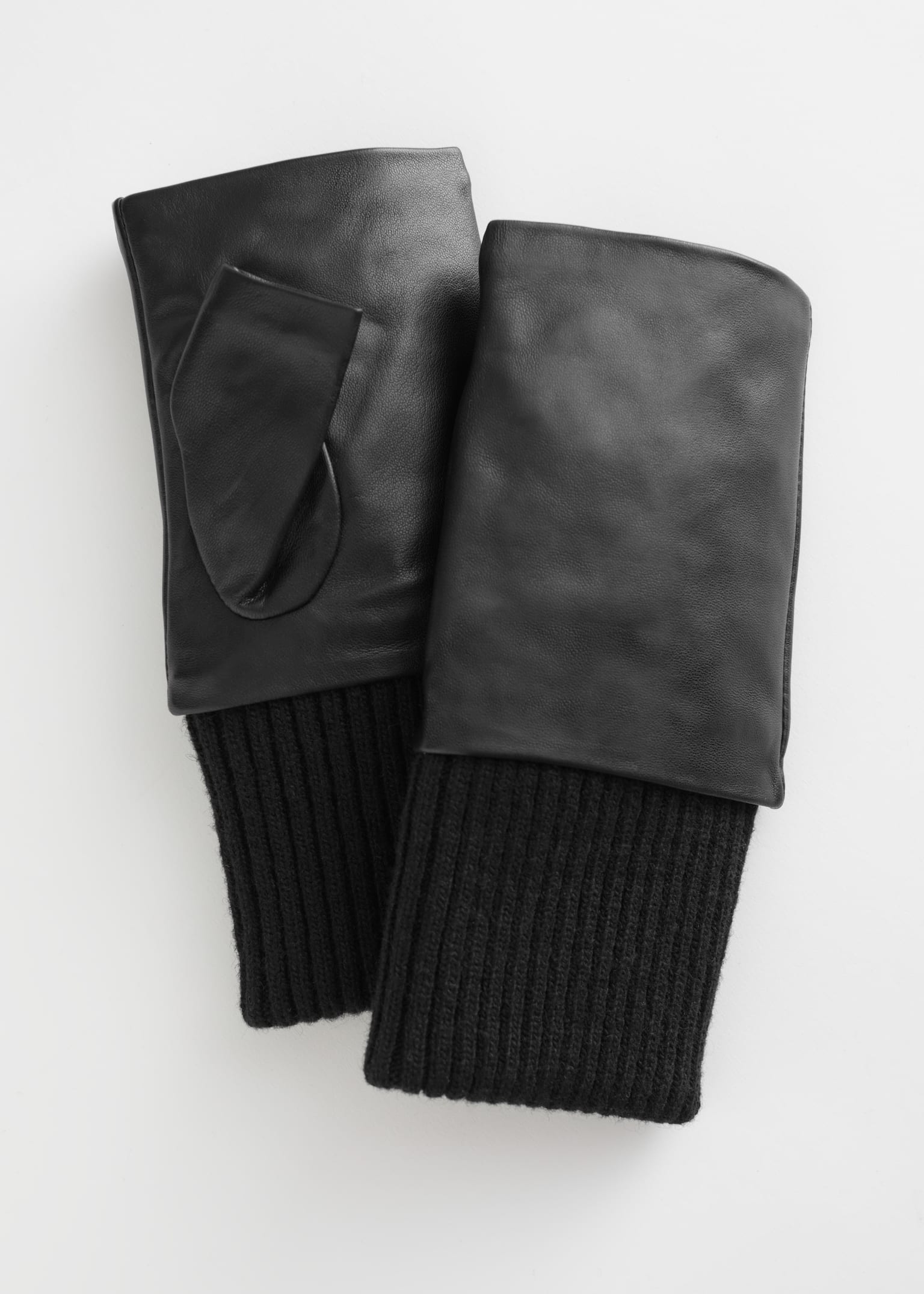 Mitaines en cuir - Noir