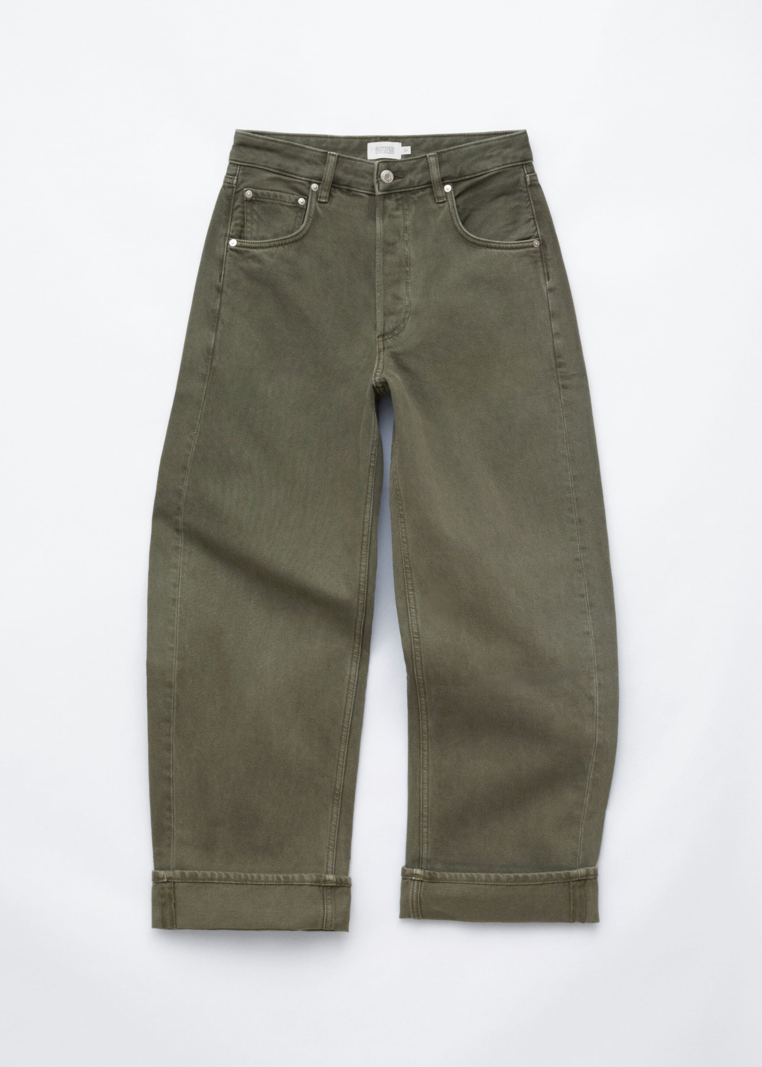Barrel-Leg Jeans - Dark Green - Lookbook