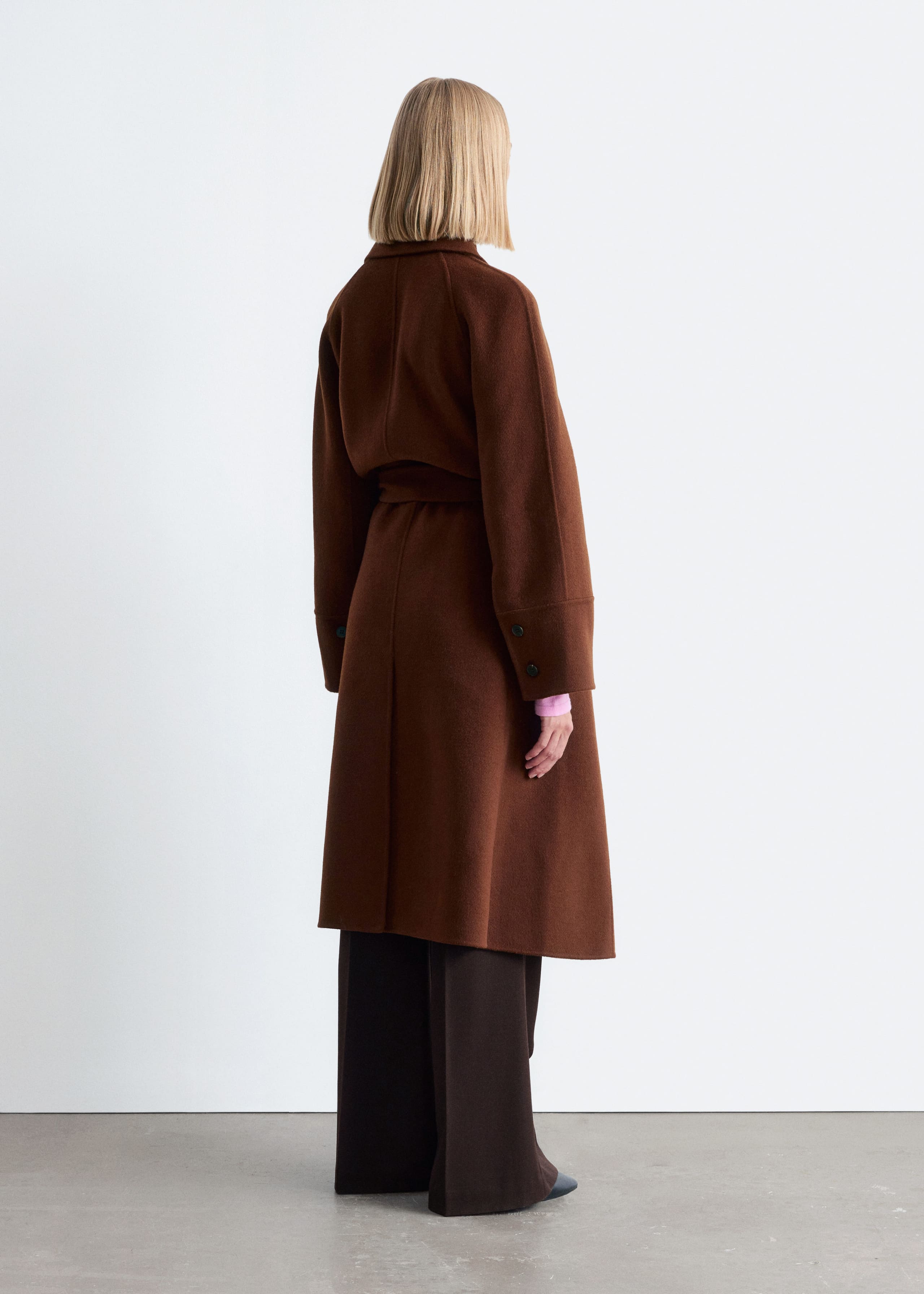 Image of Tie-Belt Wool Car Coat