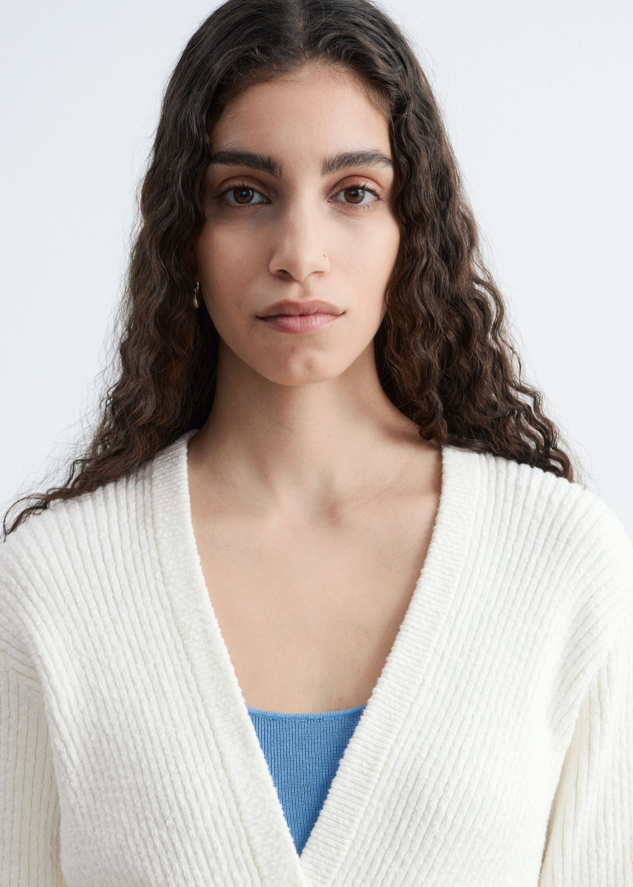 Image of Ribbed Cotton Cardigan