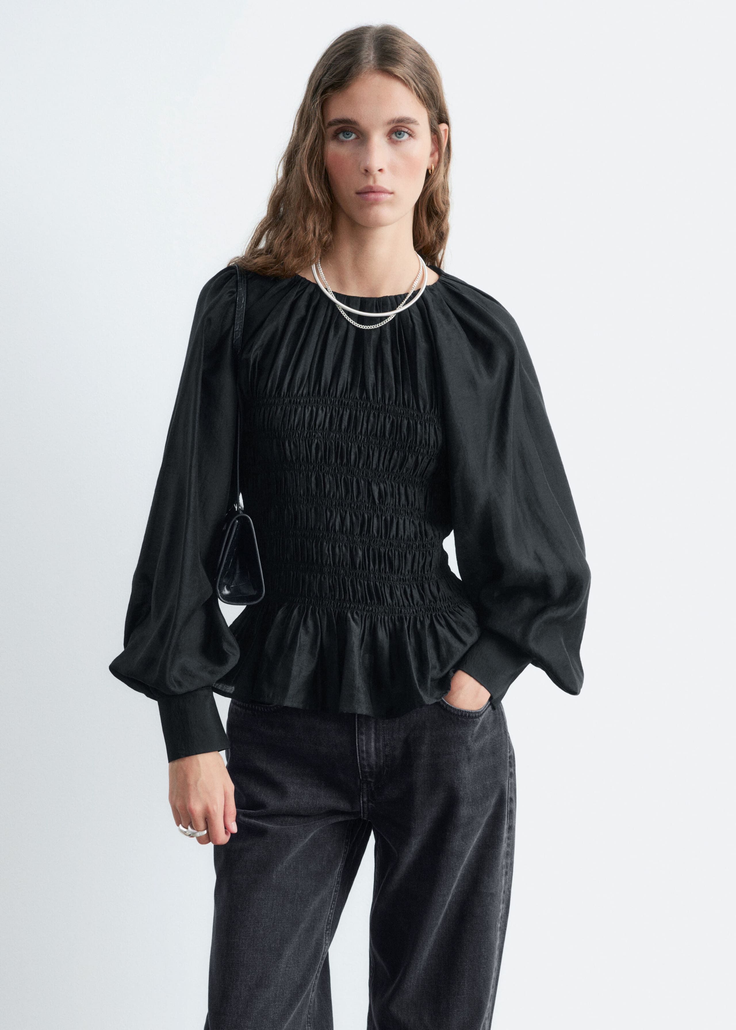 Smock Blouse - Black - Lookbook
