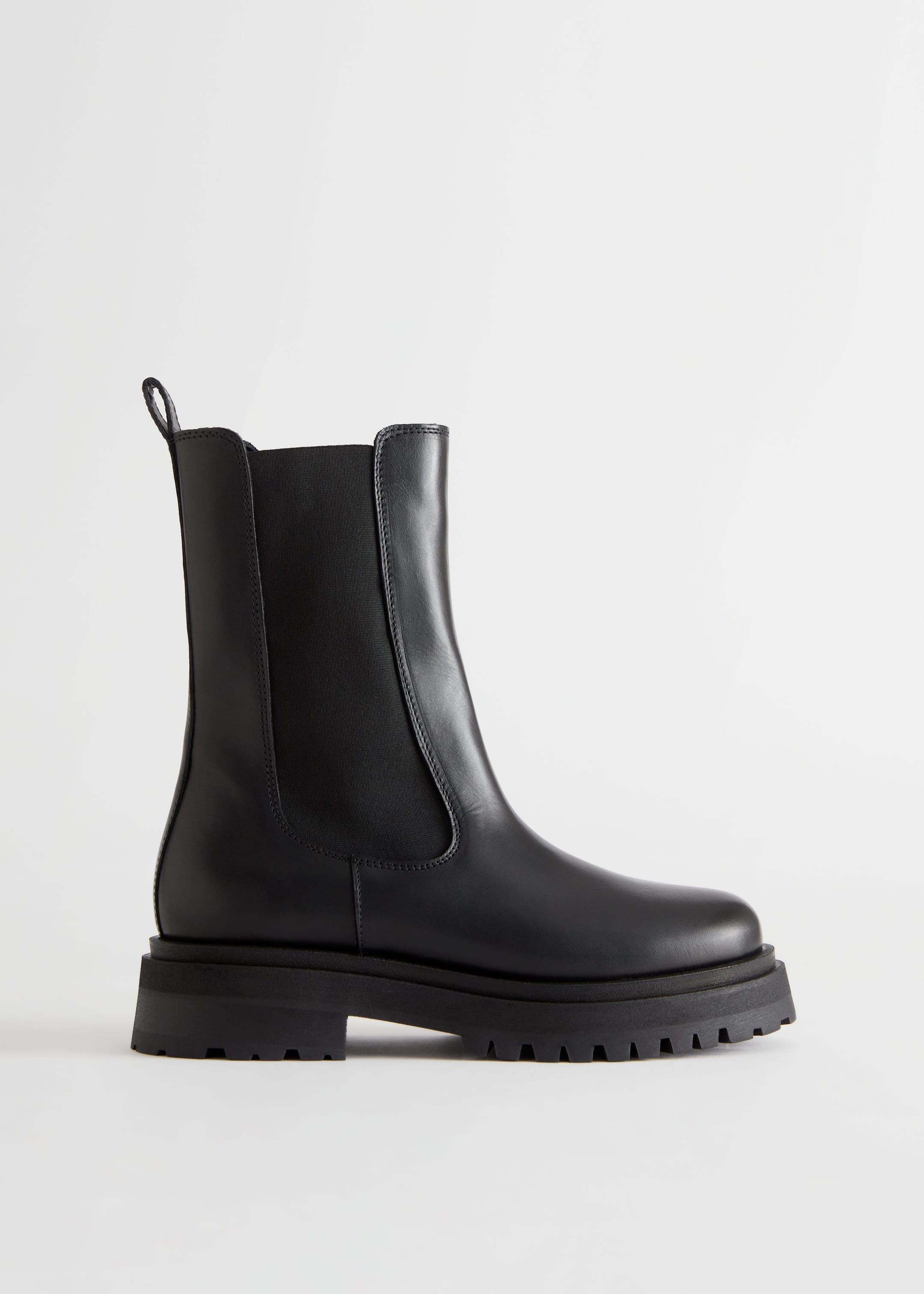 View larger image: Chunky Chelsea Leather Boots - Black - Ladies | H&M GB 1