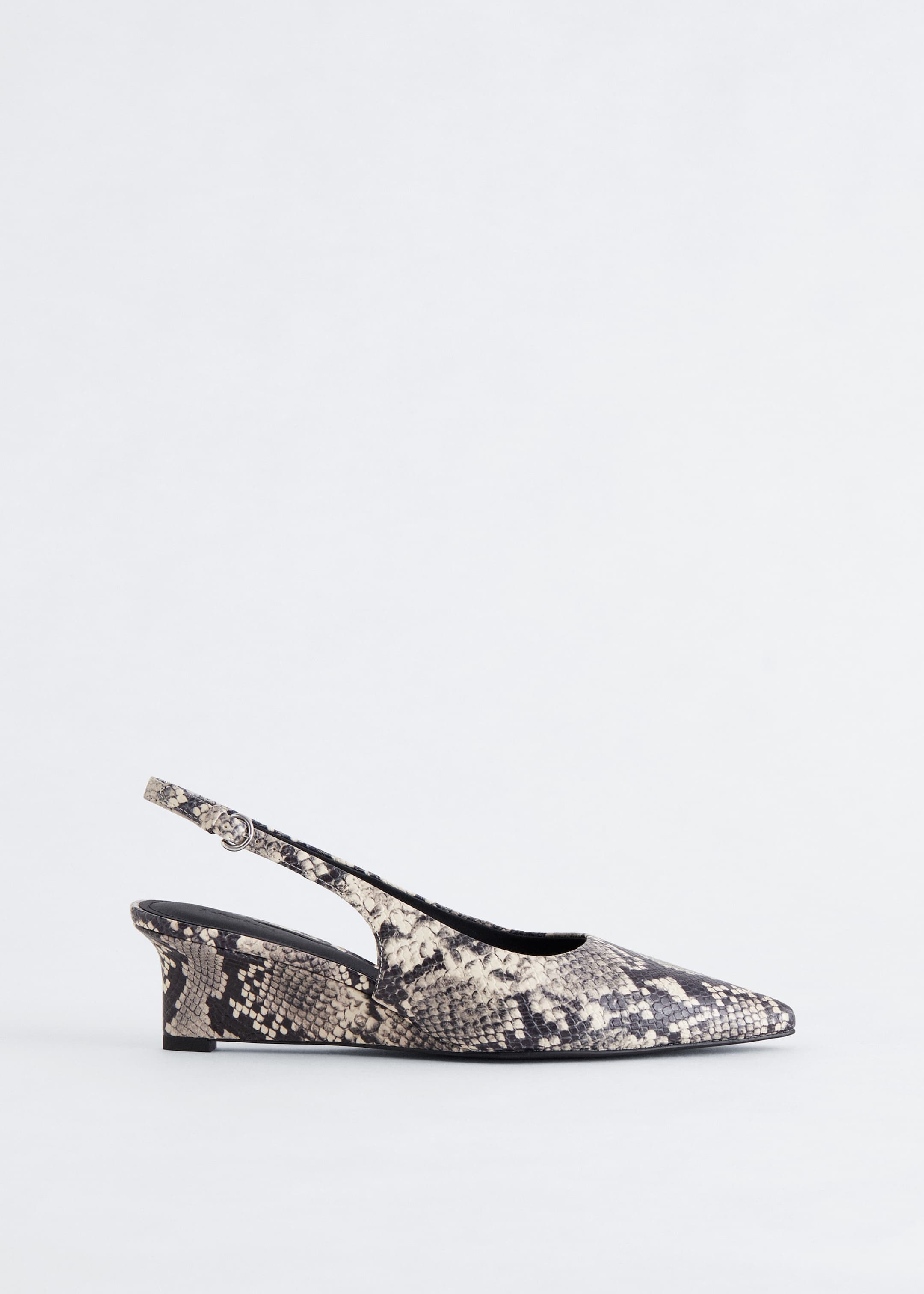 Größeres Bild ansehen: Slingback-Pumps aus Leder mit Keilabsatz - Graues Schlangenmuster - Ladies | H&M DE 3