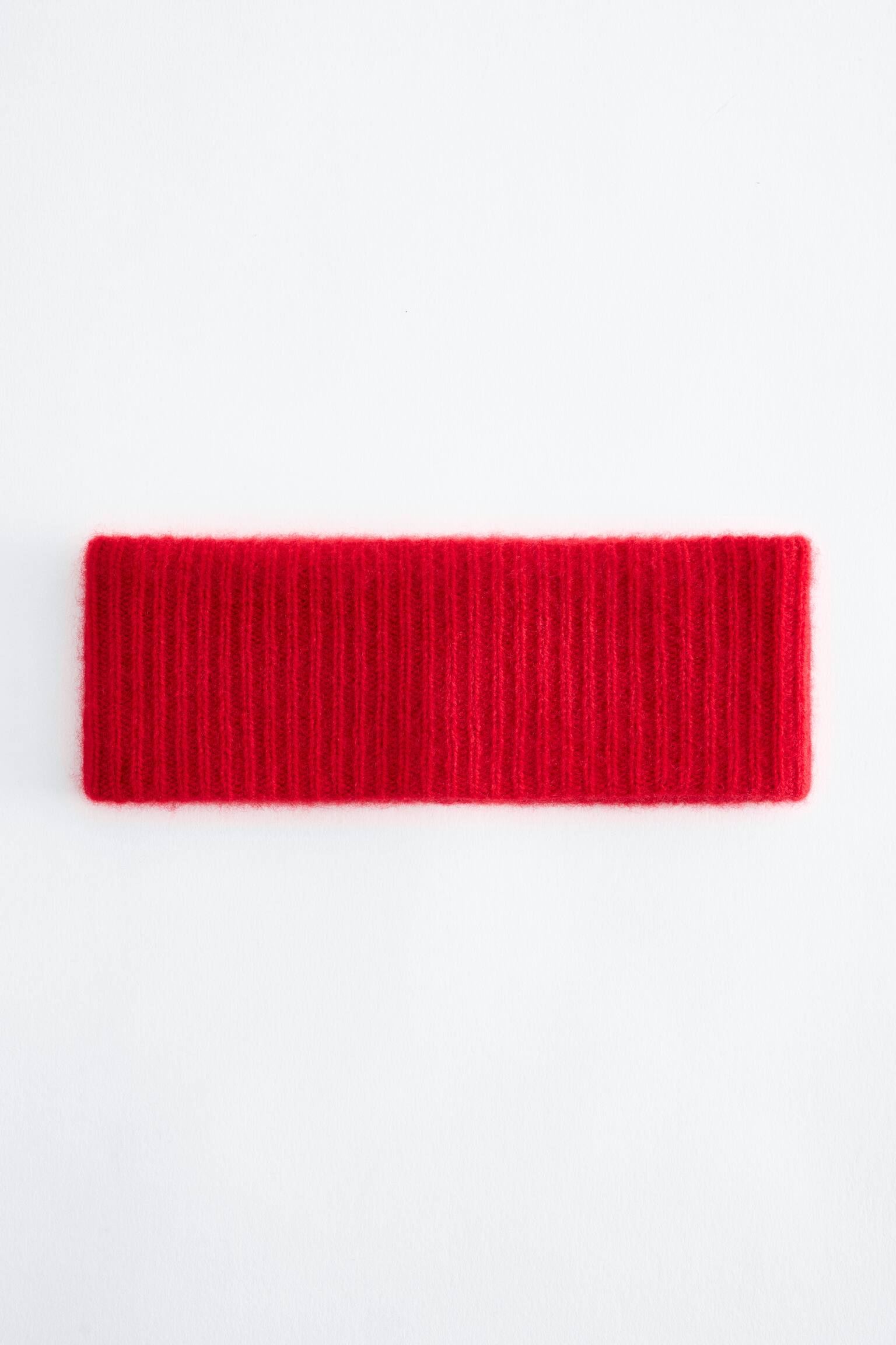Cashmere Ribbed Headband - אדום/אפור מלנג'/חום כהה - 1