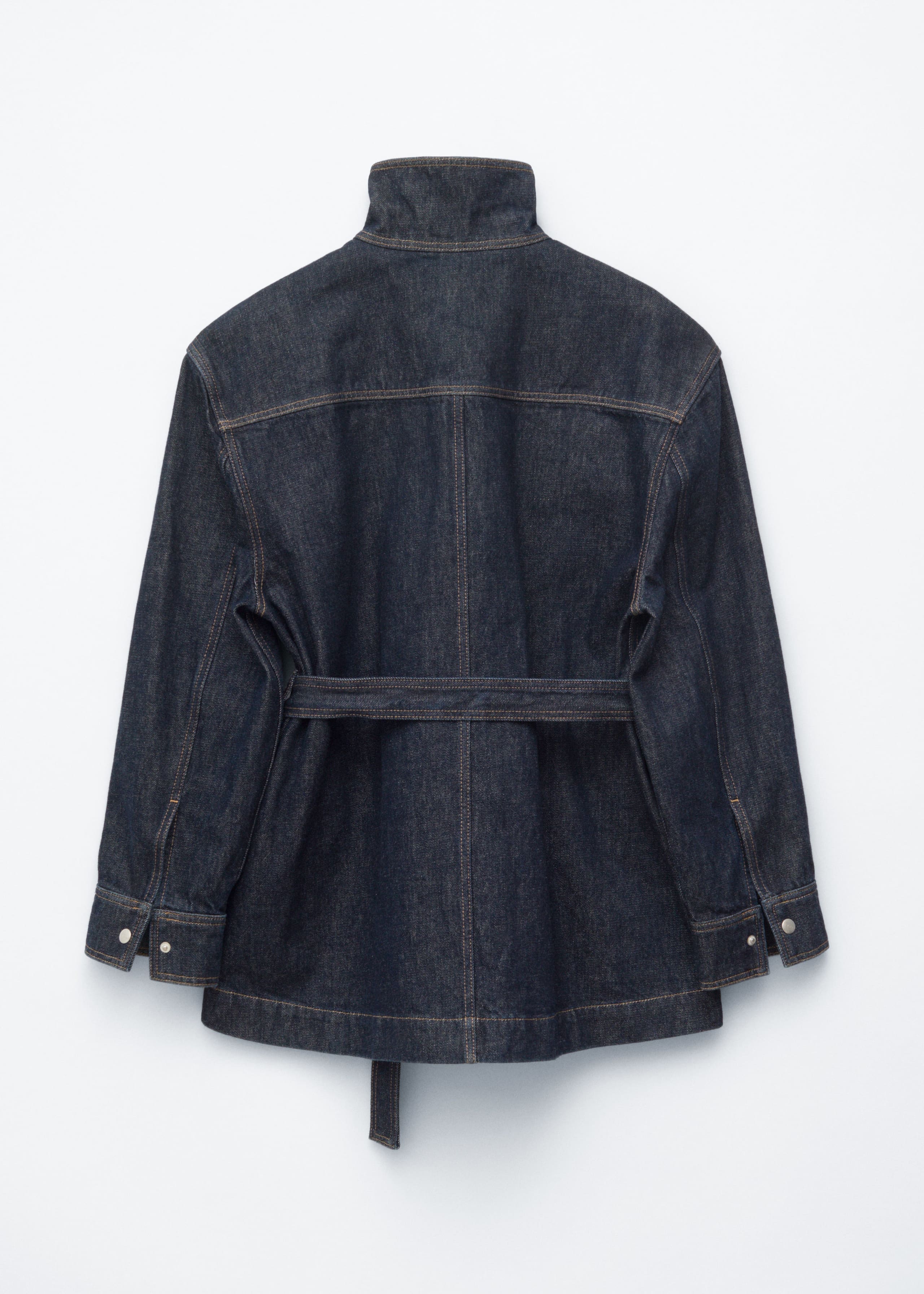 Image of Tie-Belt Denim Jacket