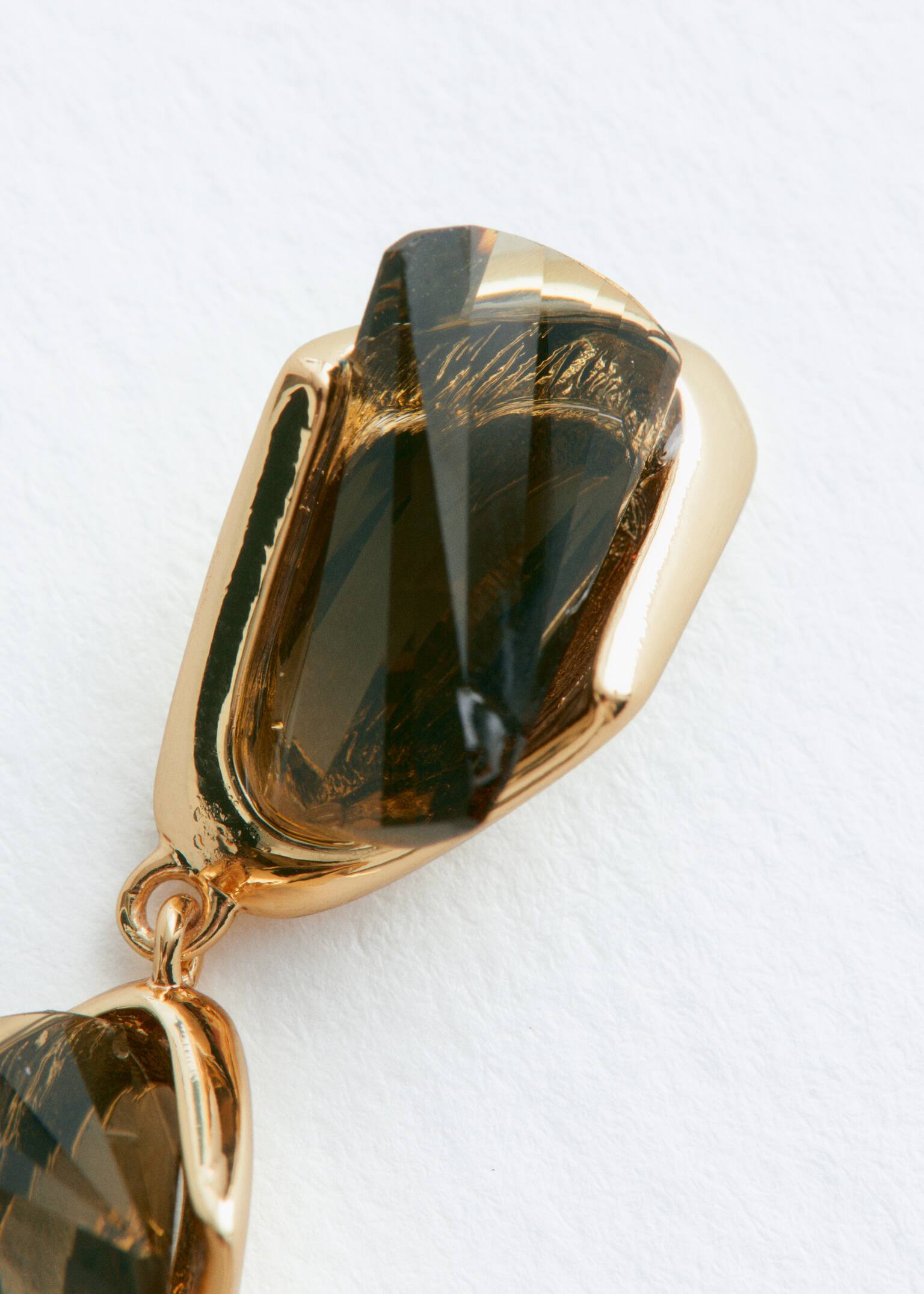 Crystal Pendant Earrings - Gold/Green - 3