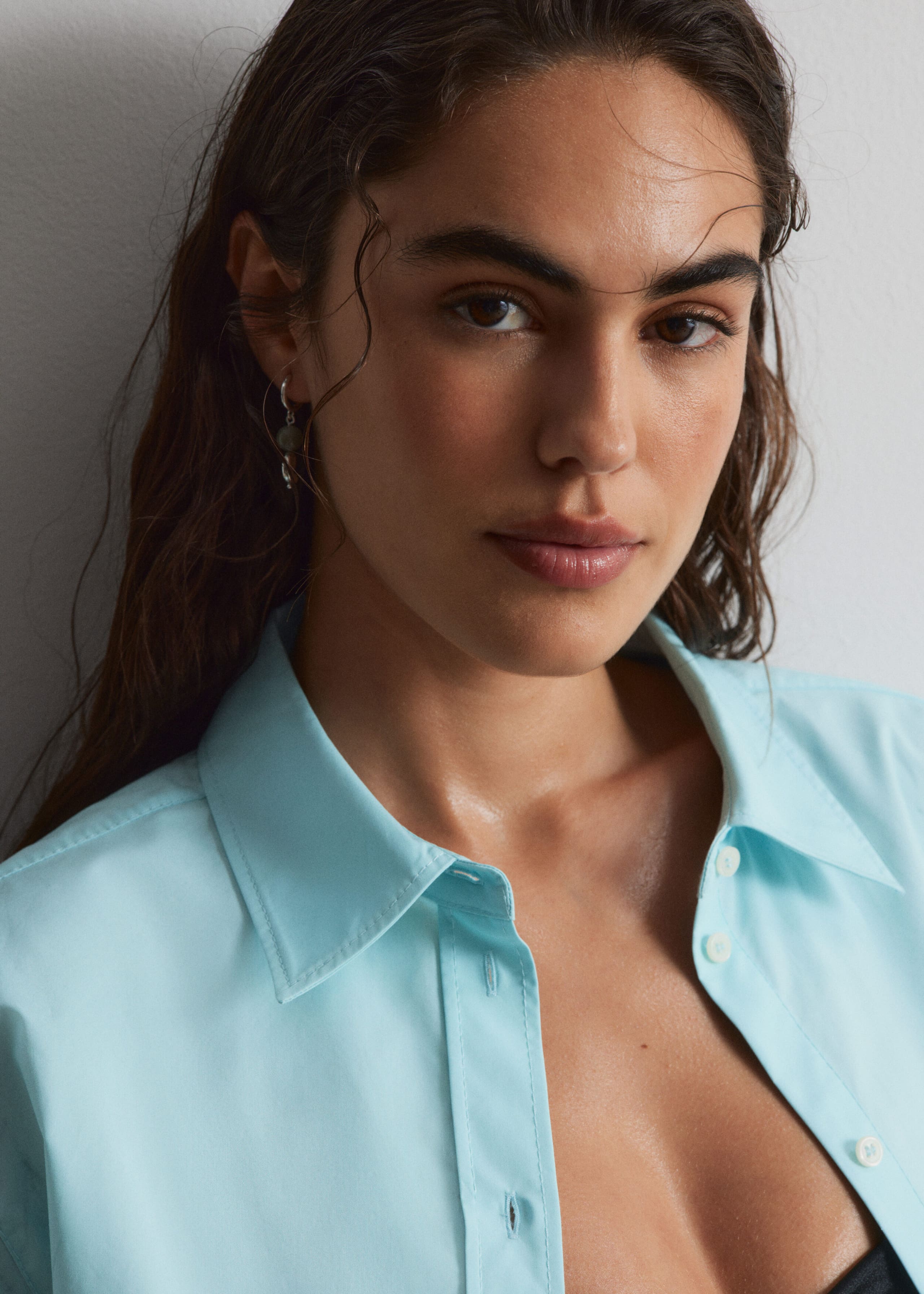 Labradorite Pendant Earrings - Silver - Lookbook
