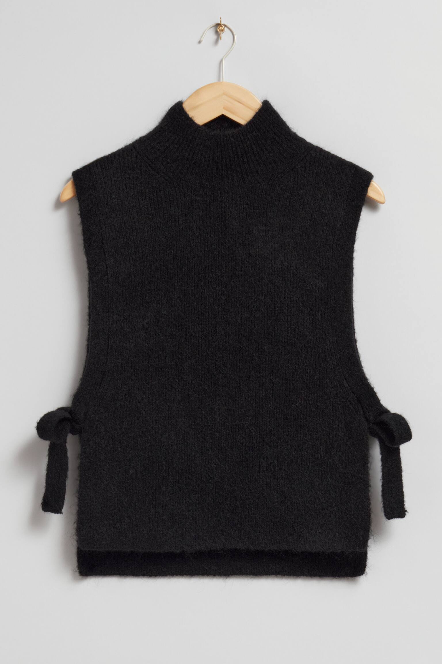 Pullunder aus Wolle mit Kragen - Schwarz