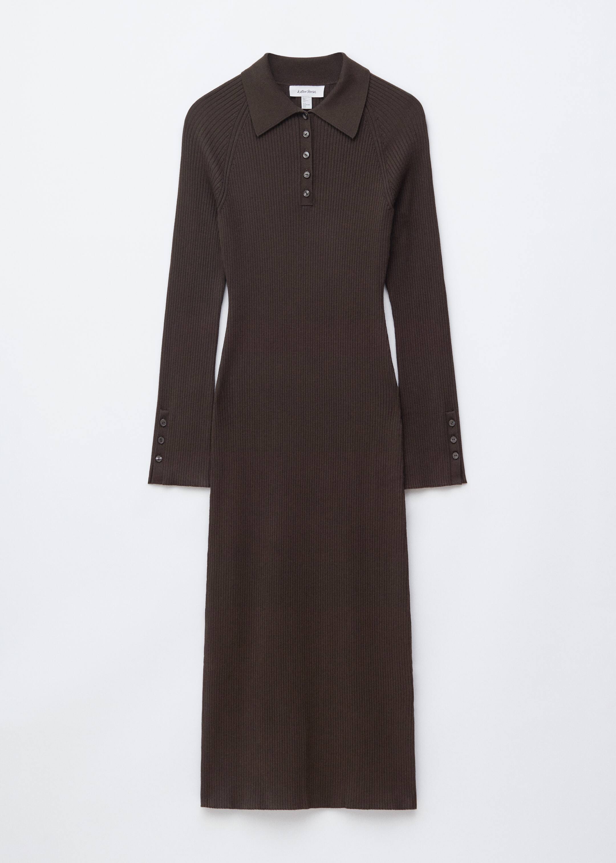 Grösseres Bild ansehen: Rippstrick-Polo-Midikleid - Dunkelbraun - DAMEN | H&M CH 6