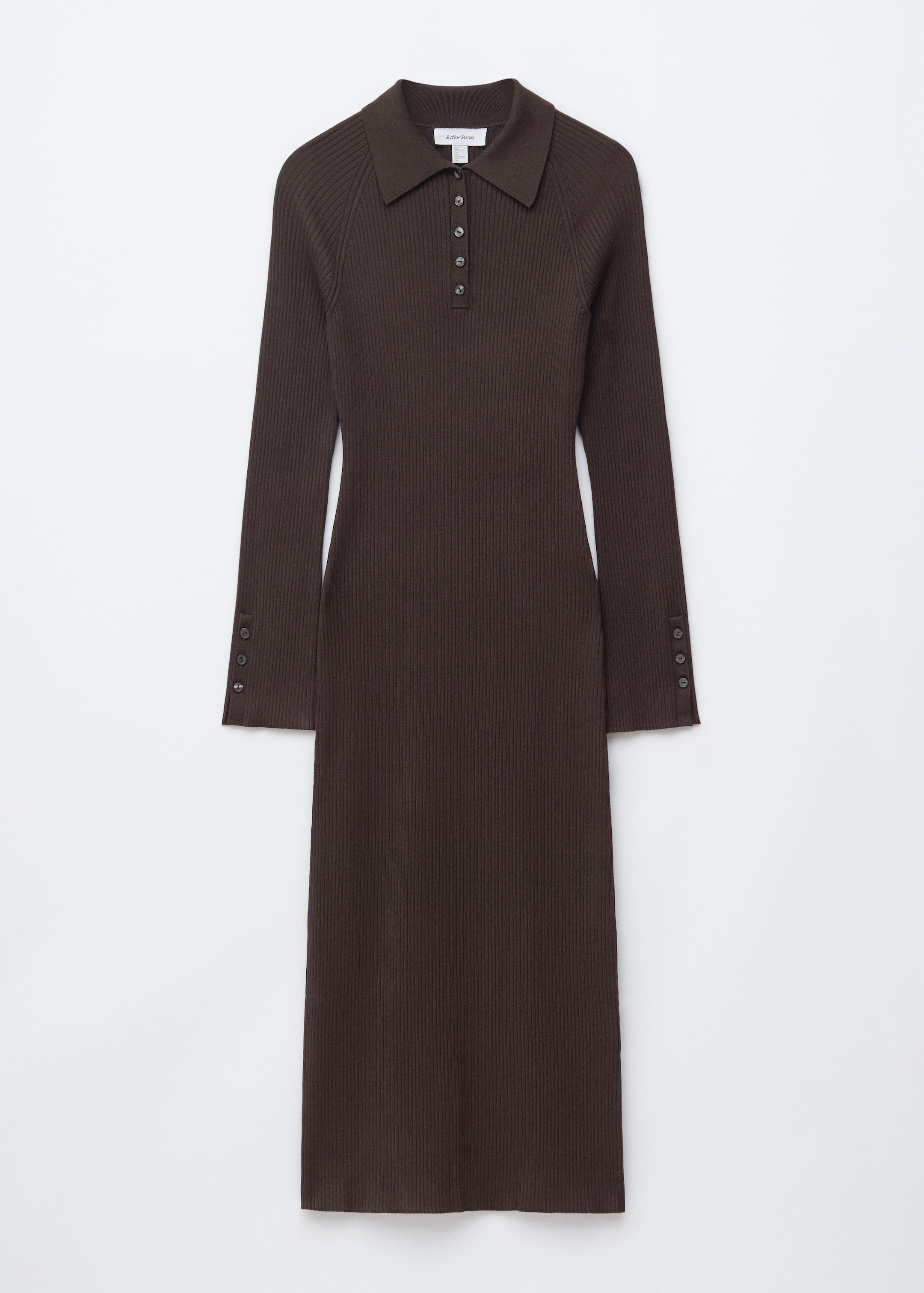 Visualizza immagine più grande: Abito midi in stile polo con lavorazione a coste - Marrone scuro - DONNA | H&M IT 6