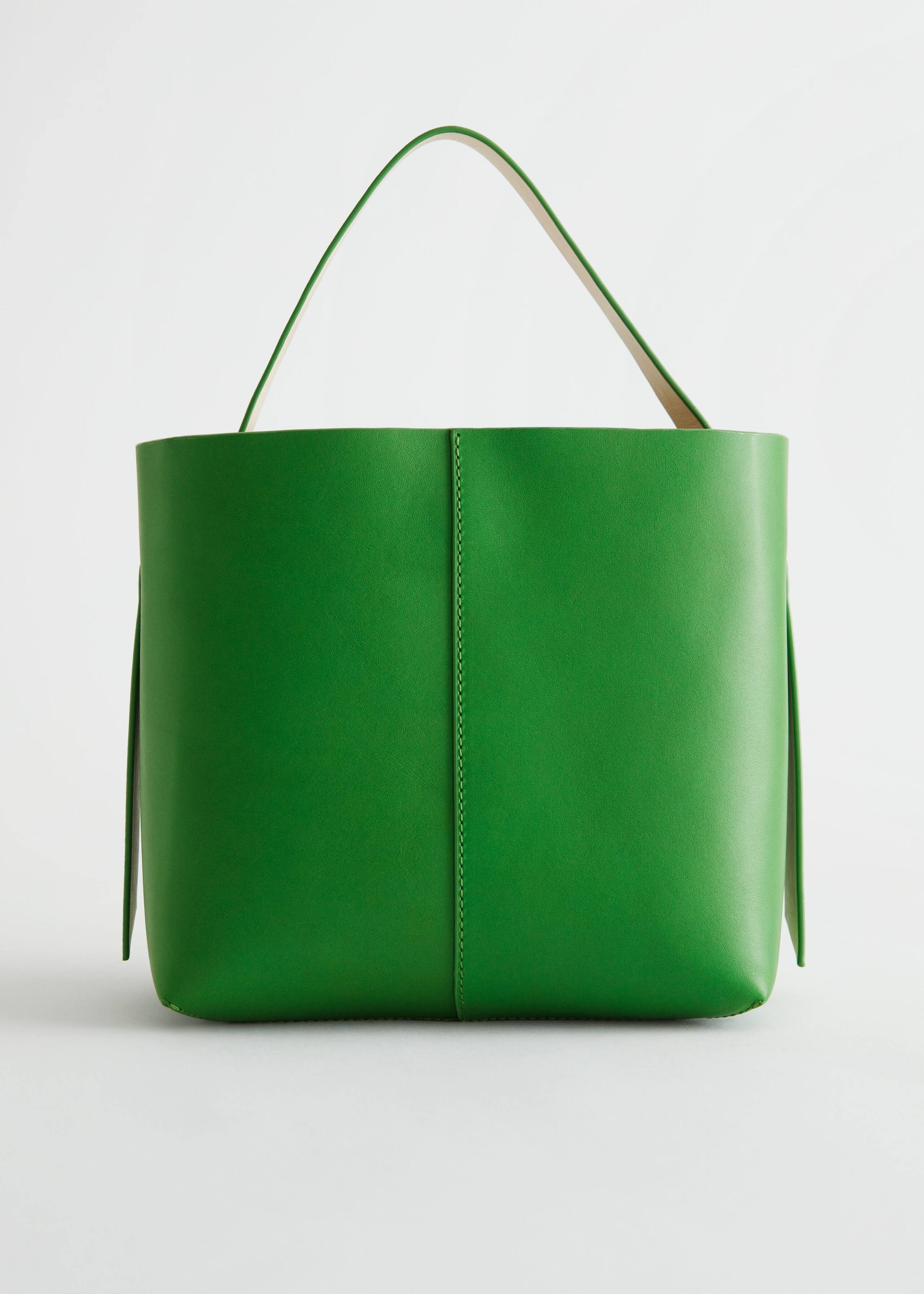DoubleStrapLeatherBucketBag - Green - Natura morta