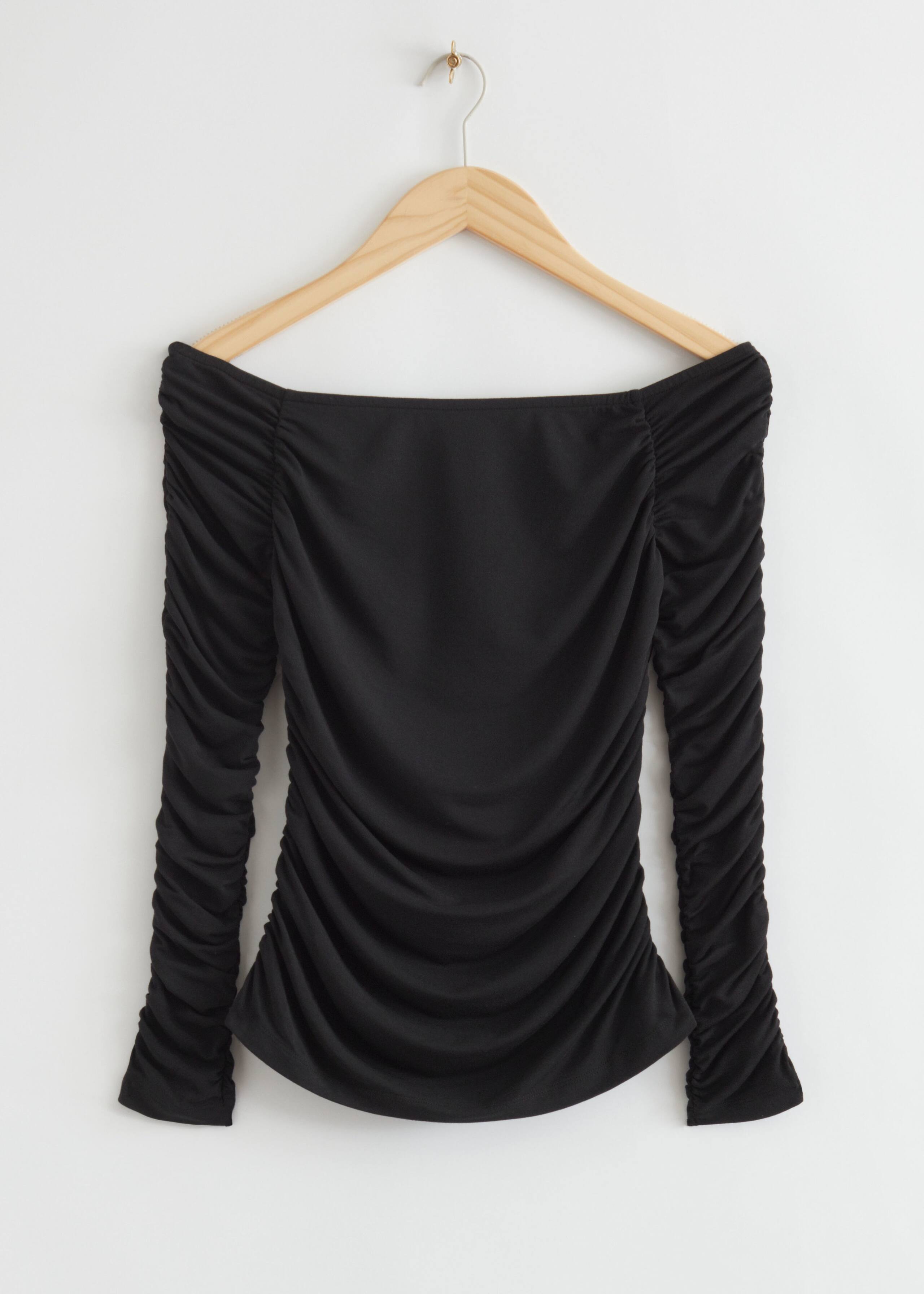 Off Shoulder Rouched Top - Black - Still Life