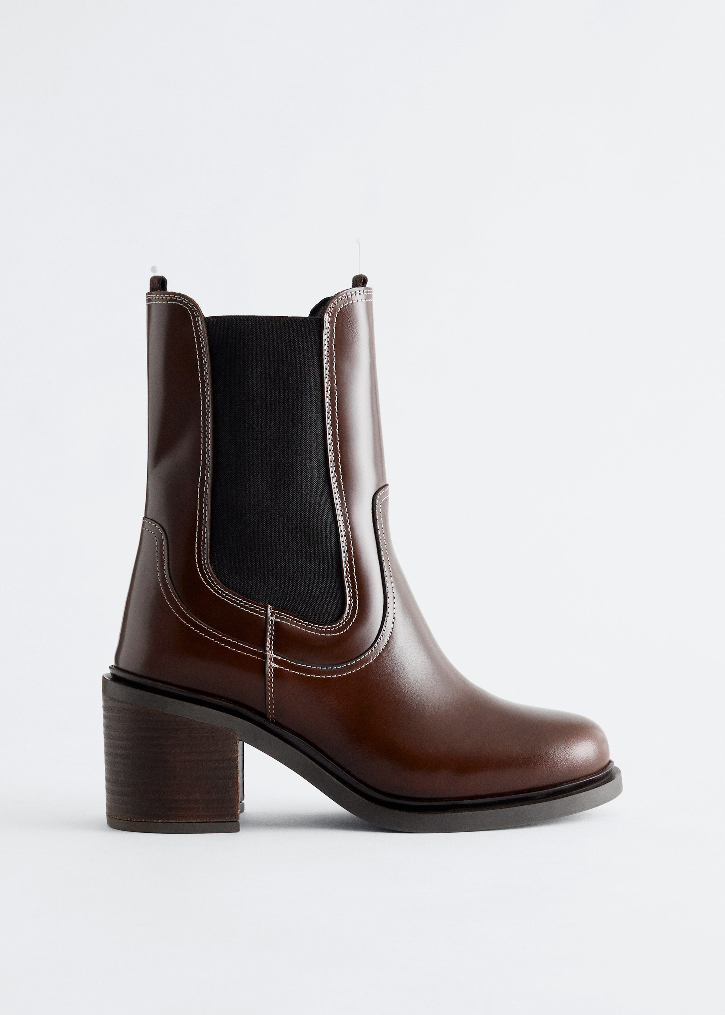 Heeled Leather Chelsea Boots
