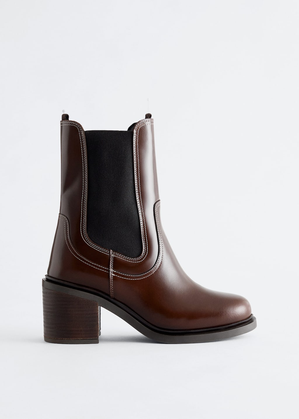 Image of Heeled Leather Chelsea Boots