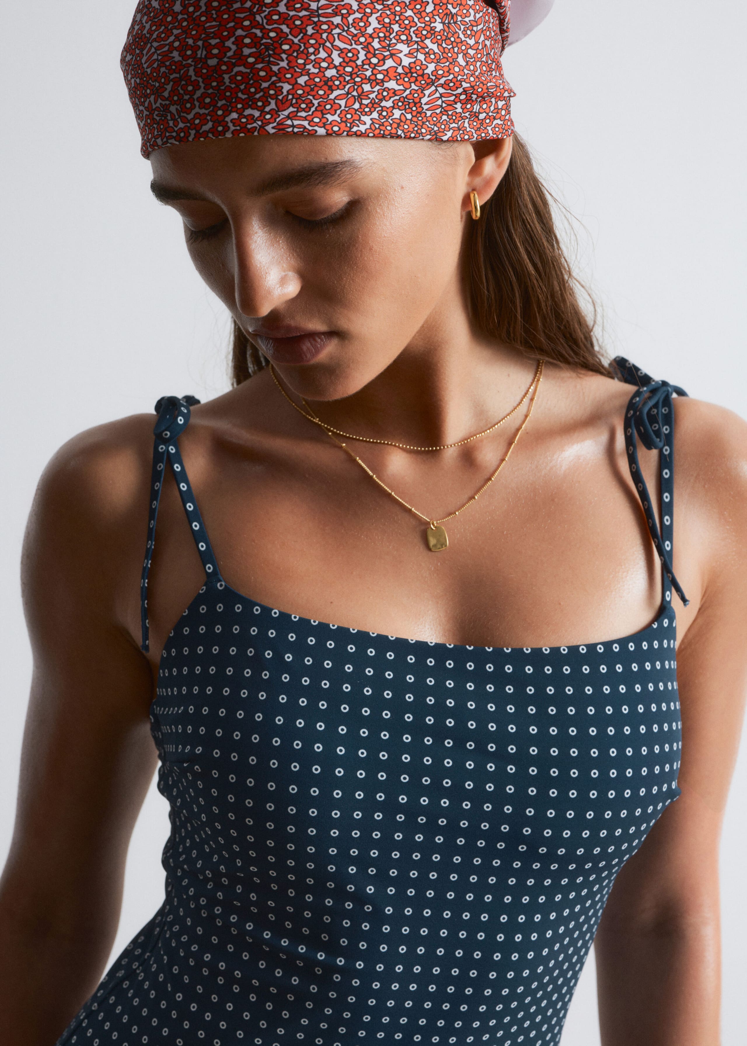 Tie-Strap Swimsuit - Black/Floral - Lookbook