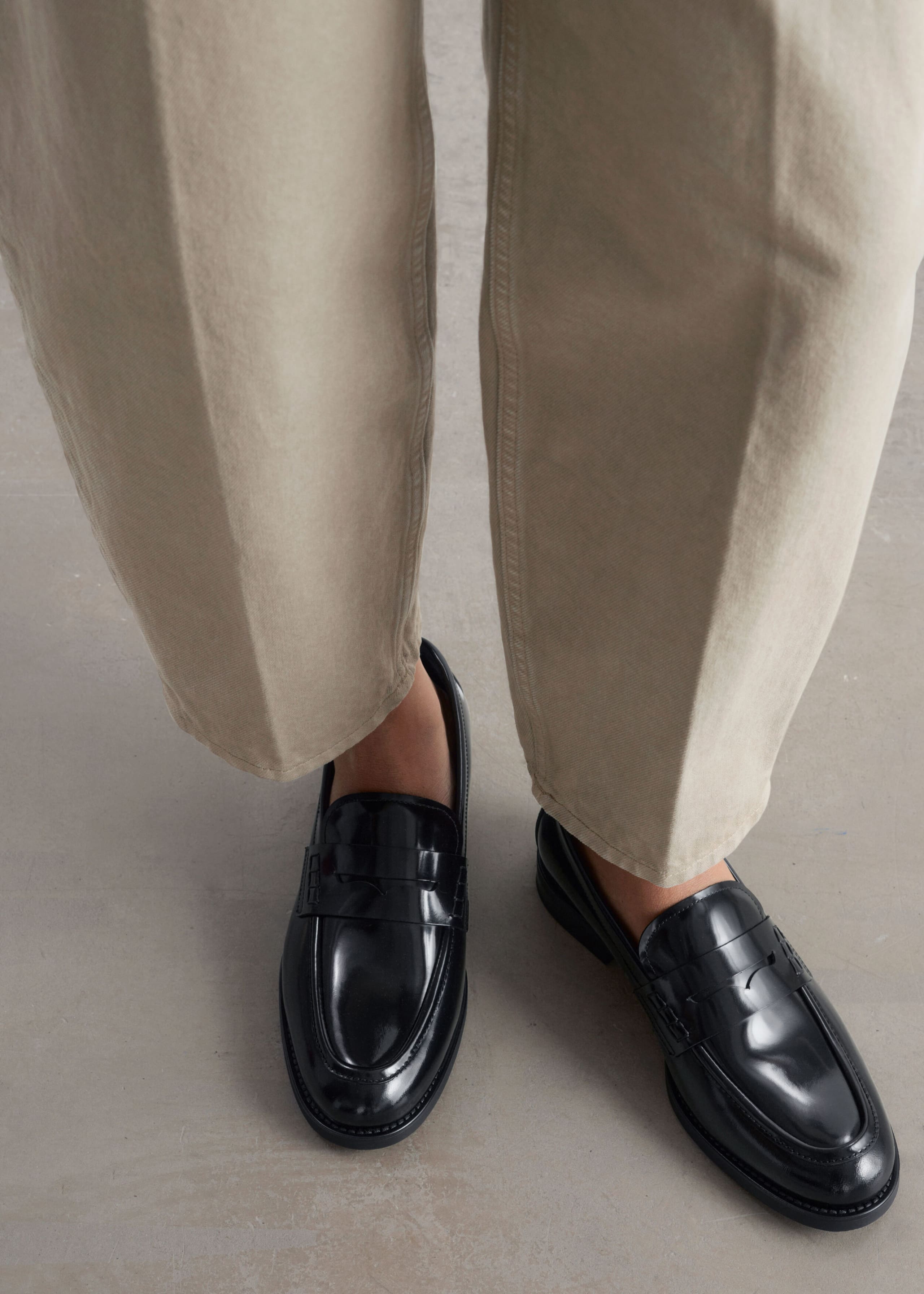 Leren penny loafers - Zwart - Stilleven