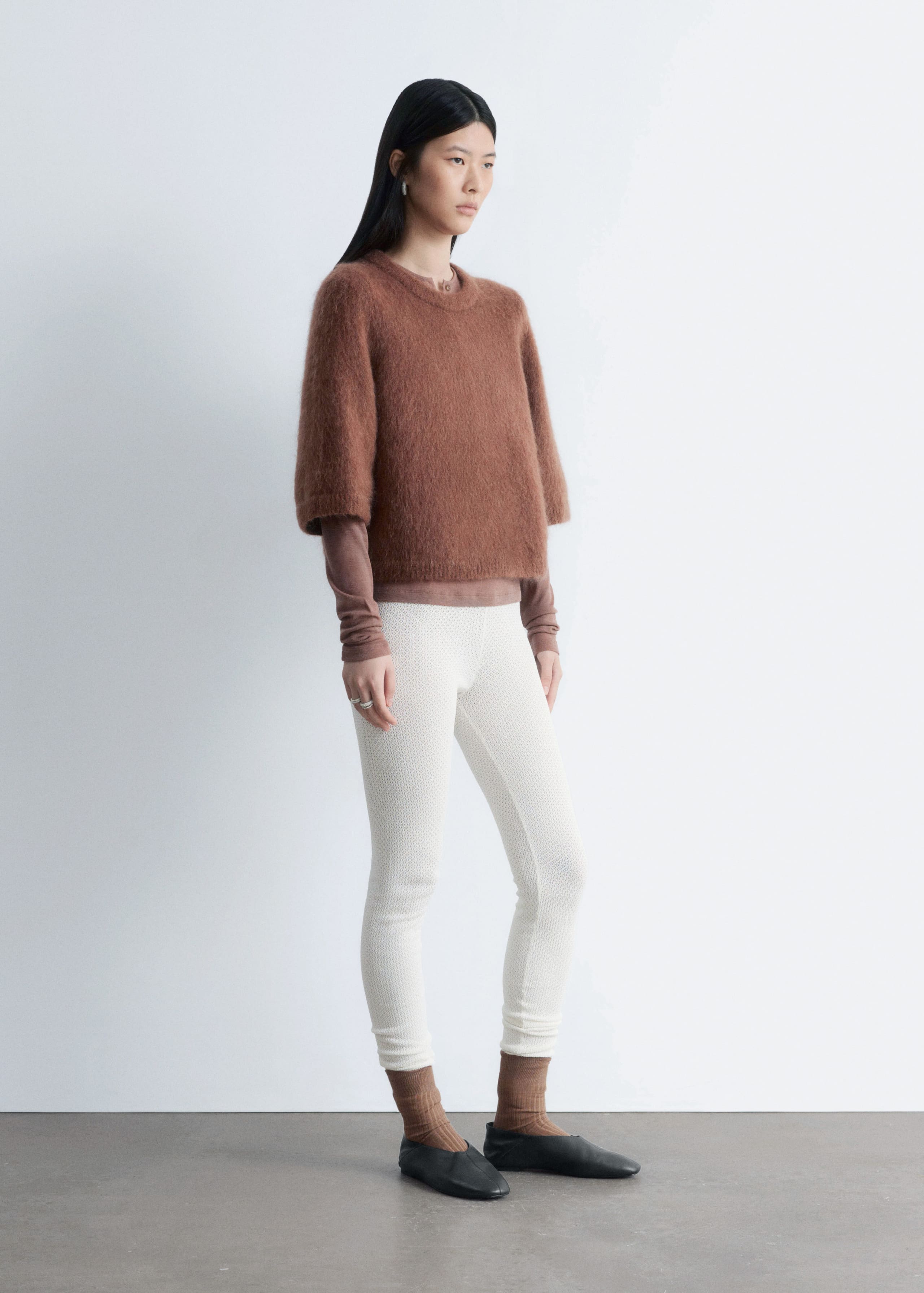 Image of Pointelle-Knit Leggings