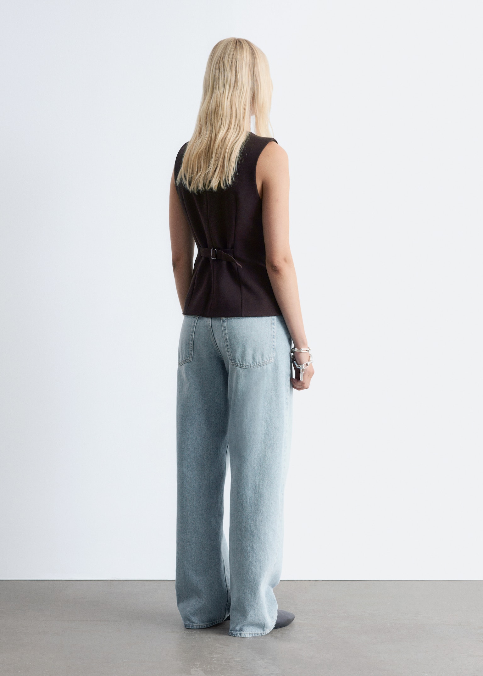 Tailored Waistcoat - Dark Brown/Cream - 7