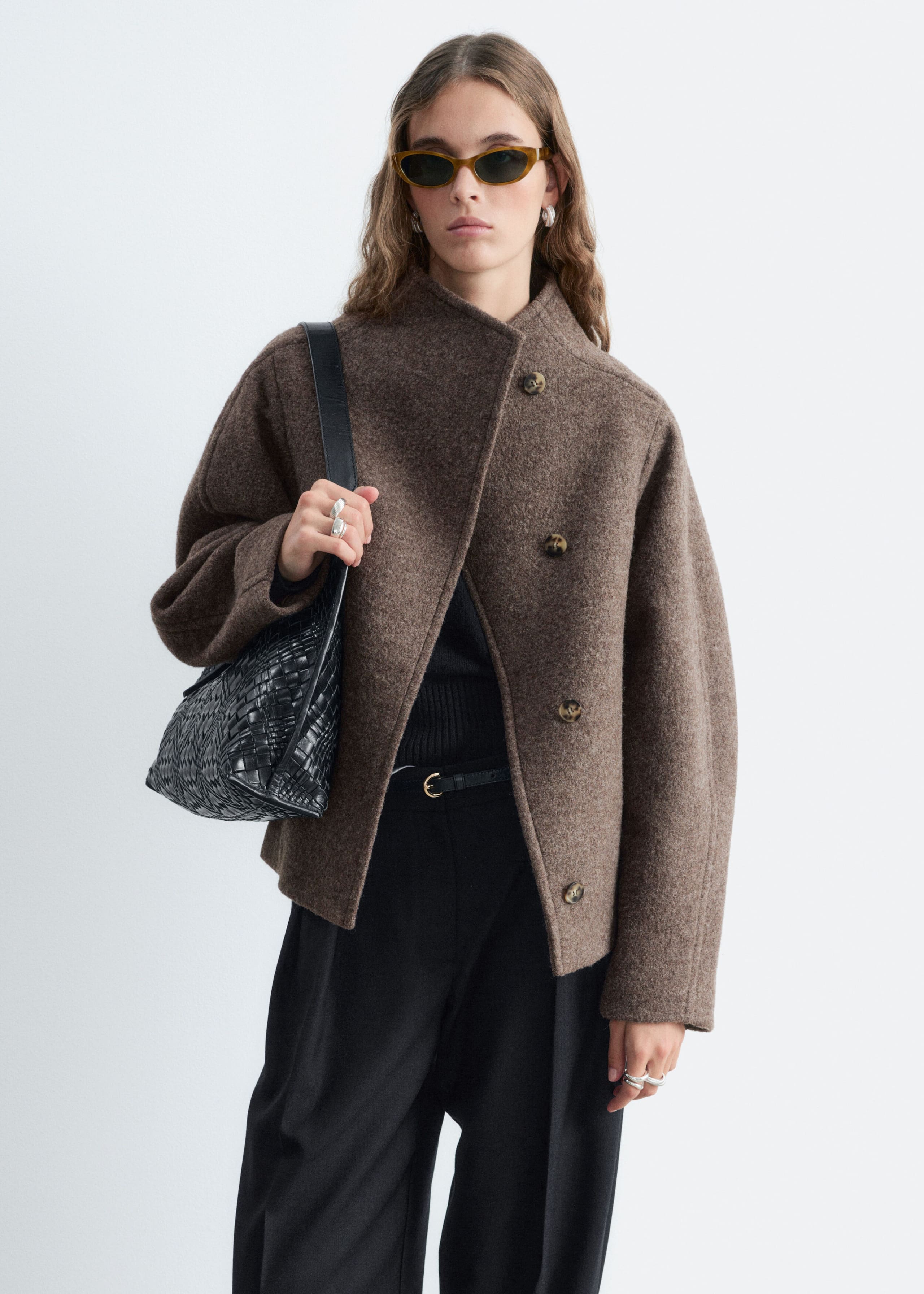 Asymmetric Wool Jacket - Black - Lookbook