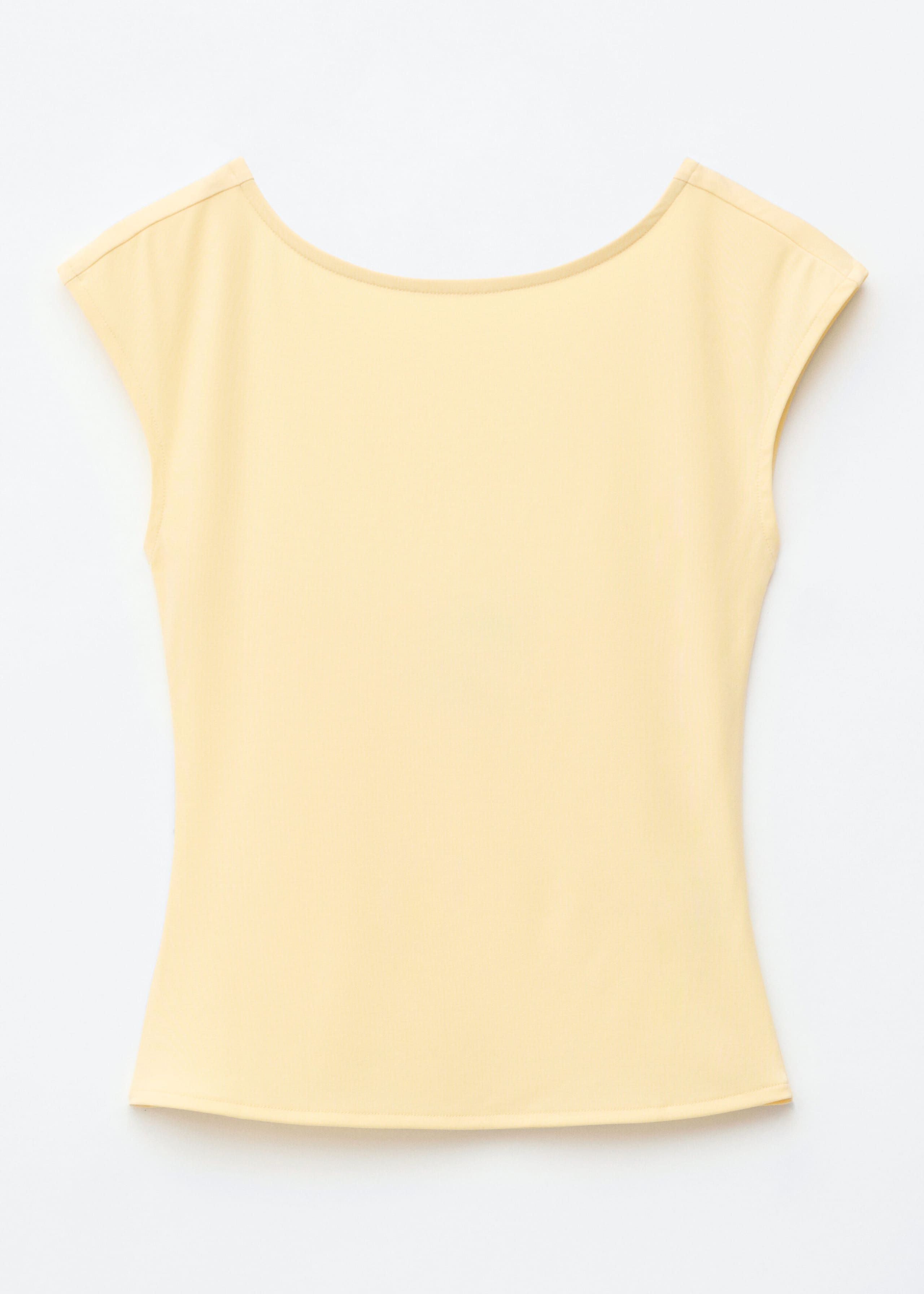 Fitted Open-Back T-Shirt - Butter Yellow - Still Life