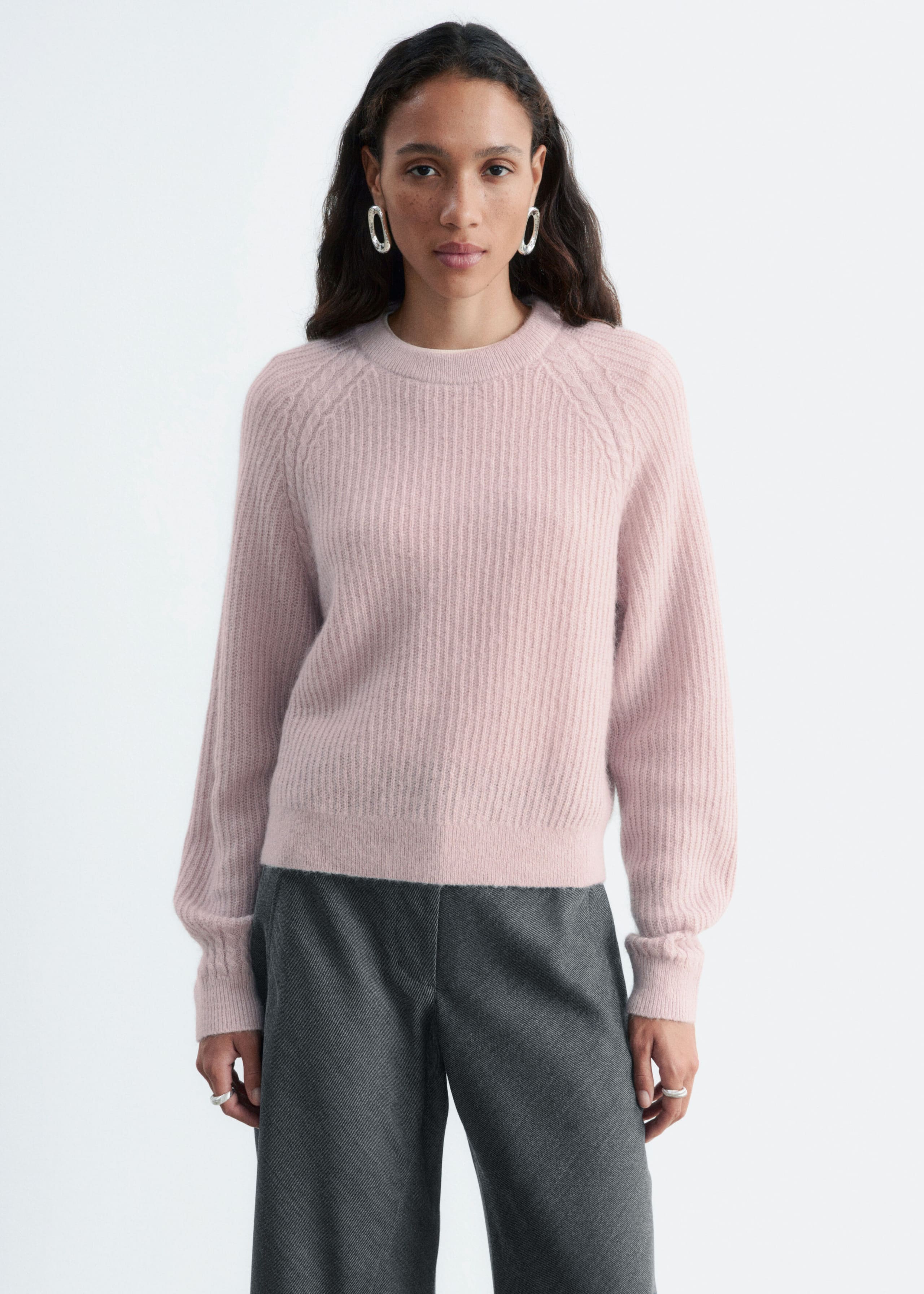 Pull en mohair mélangé - Rose poudré - Lookbook
