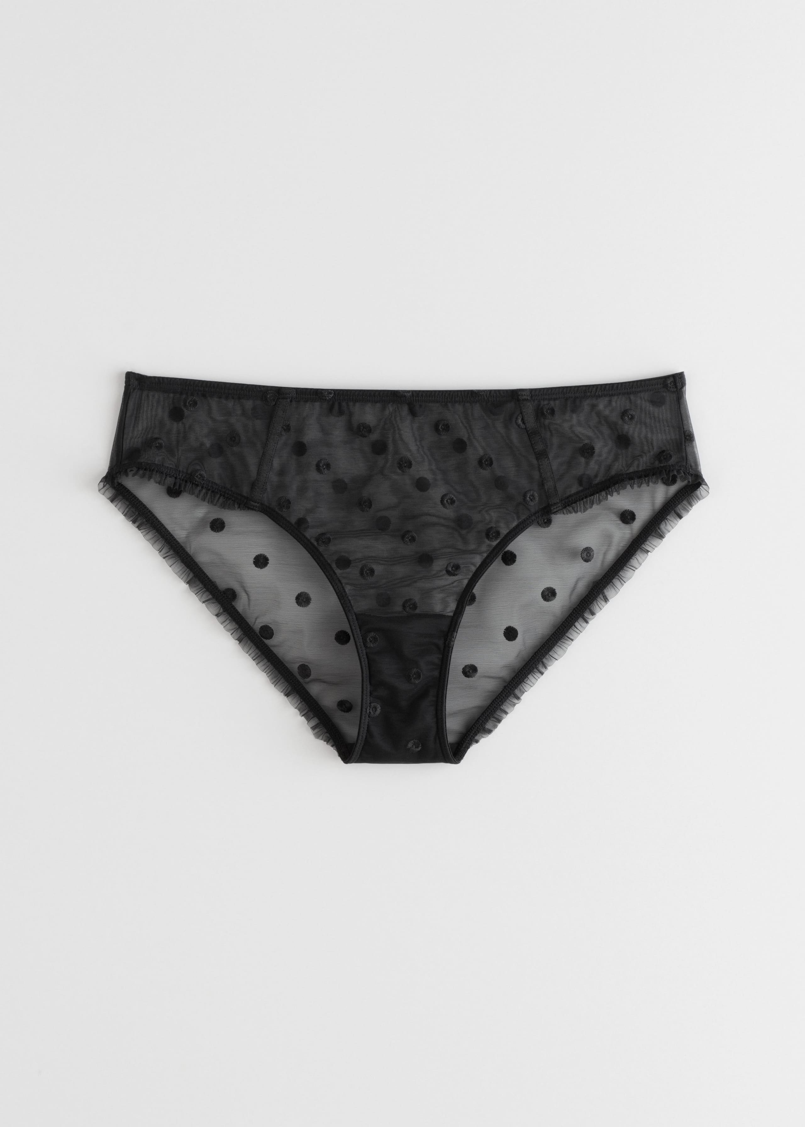 SheerEmbroideredDottedBriefs - Black Polka Dot - Natura morta