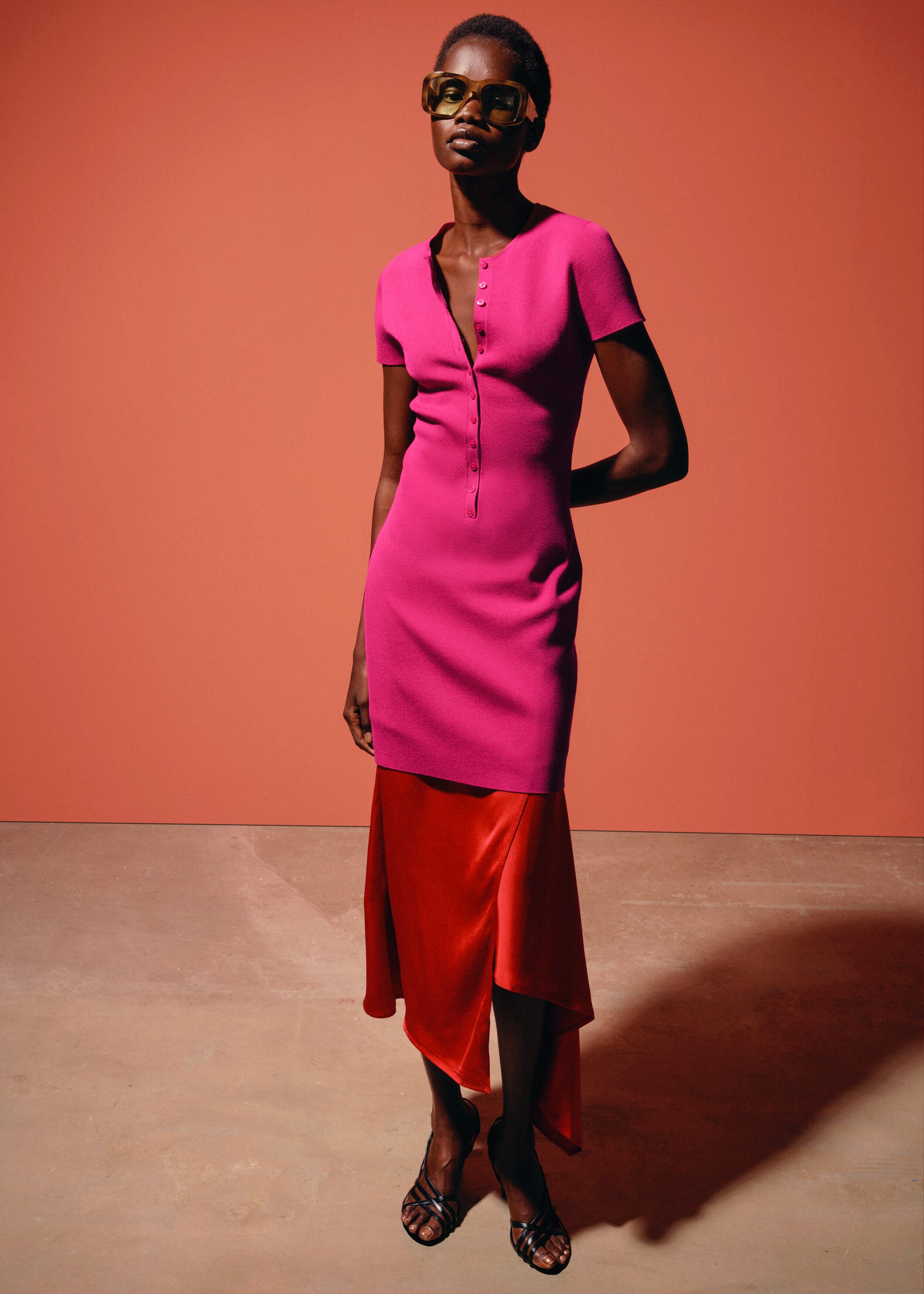 Layered Panel Wrap Skirt - Red - & Other Stories US