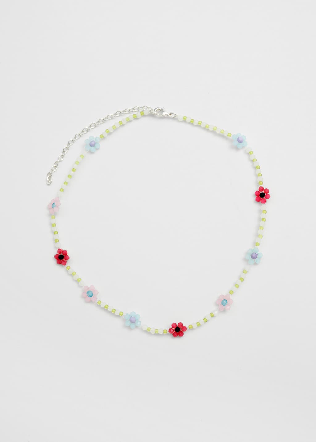 FlowerBeadedNecklace - Rose/Ivory/Lime - Natura morta