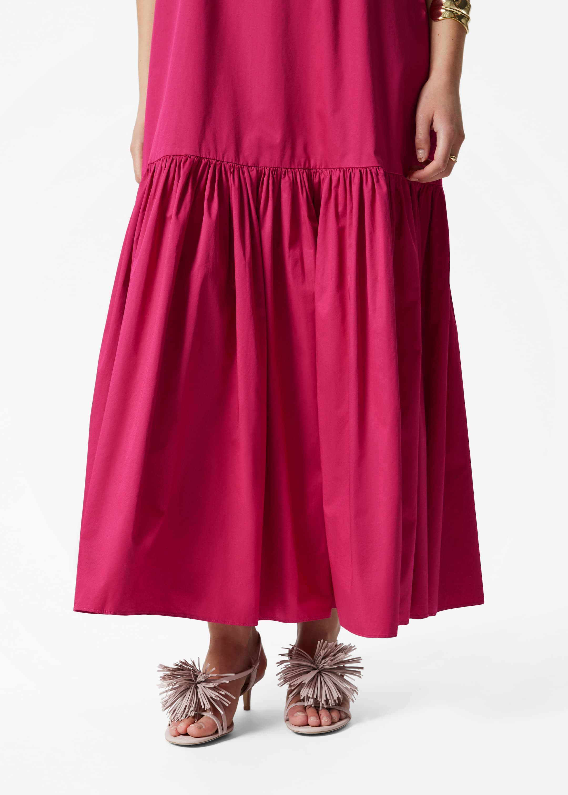 View larger image: Tiered Maxi Dress - Dark Pink - Ladies | H&M GB 5