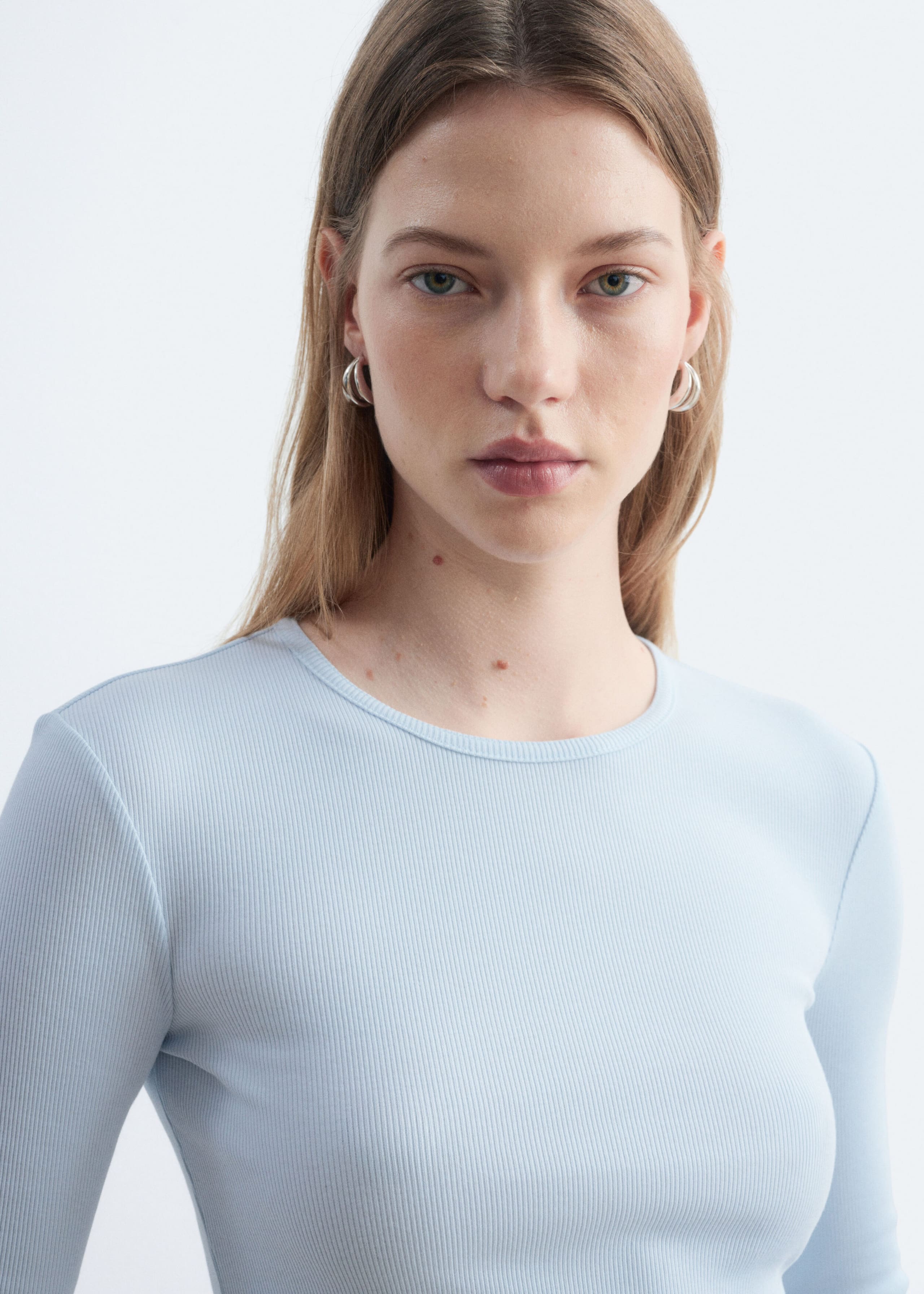 Top w prążki z długim rękawem – Czarny – Lookbook