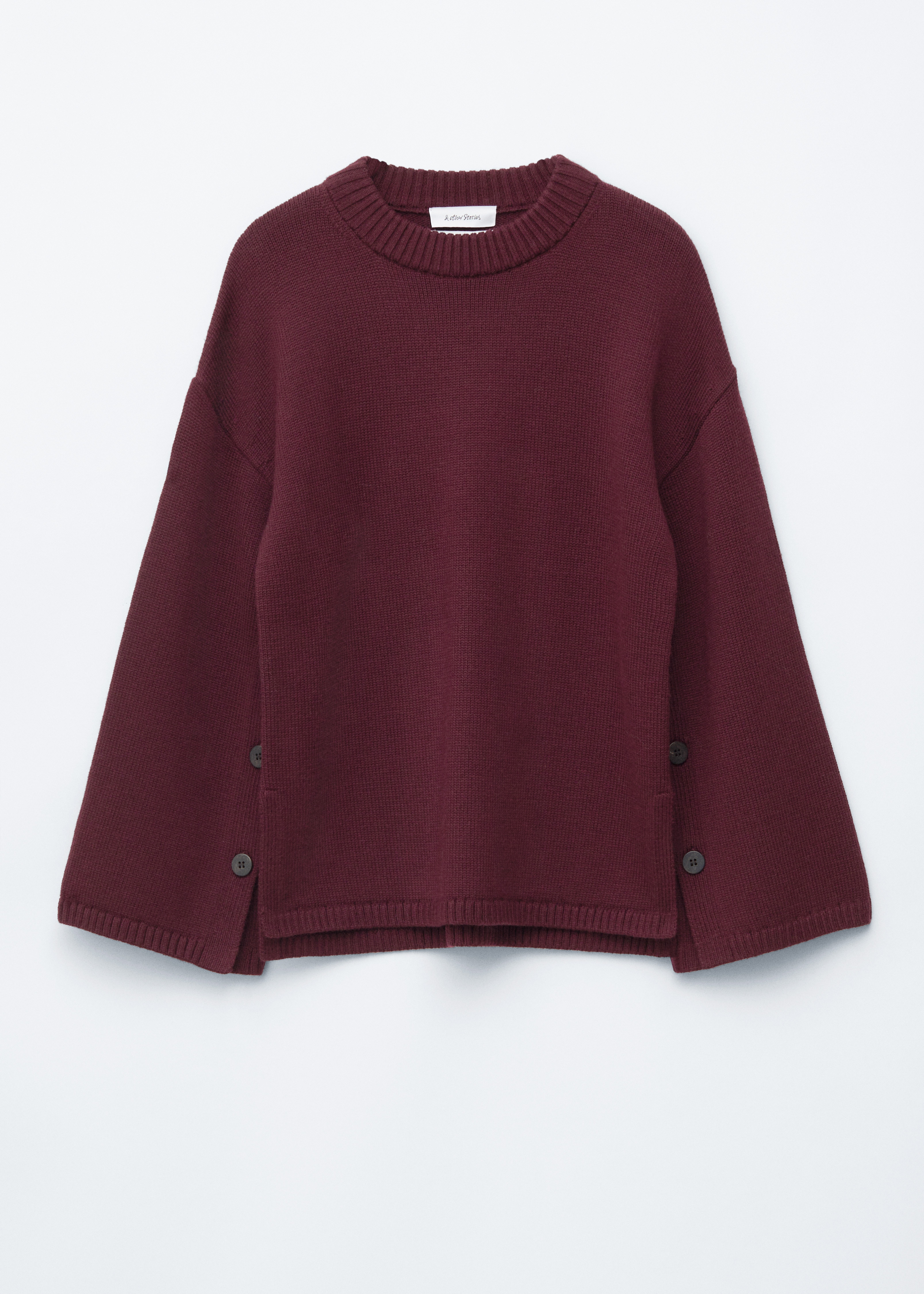 Maglione in lana con bottoni - Bordeaux