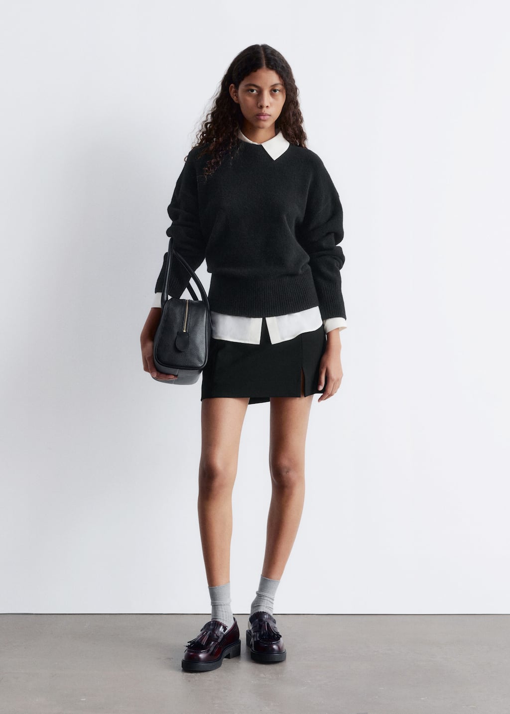 Pull décontracté en maille - Bleu marine - Lookbook