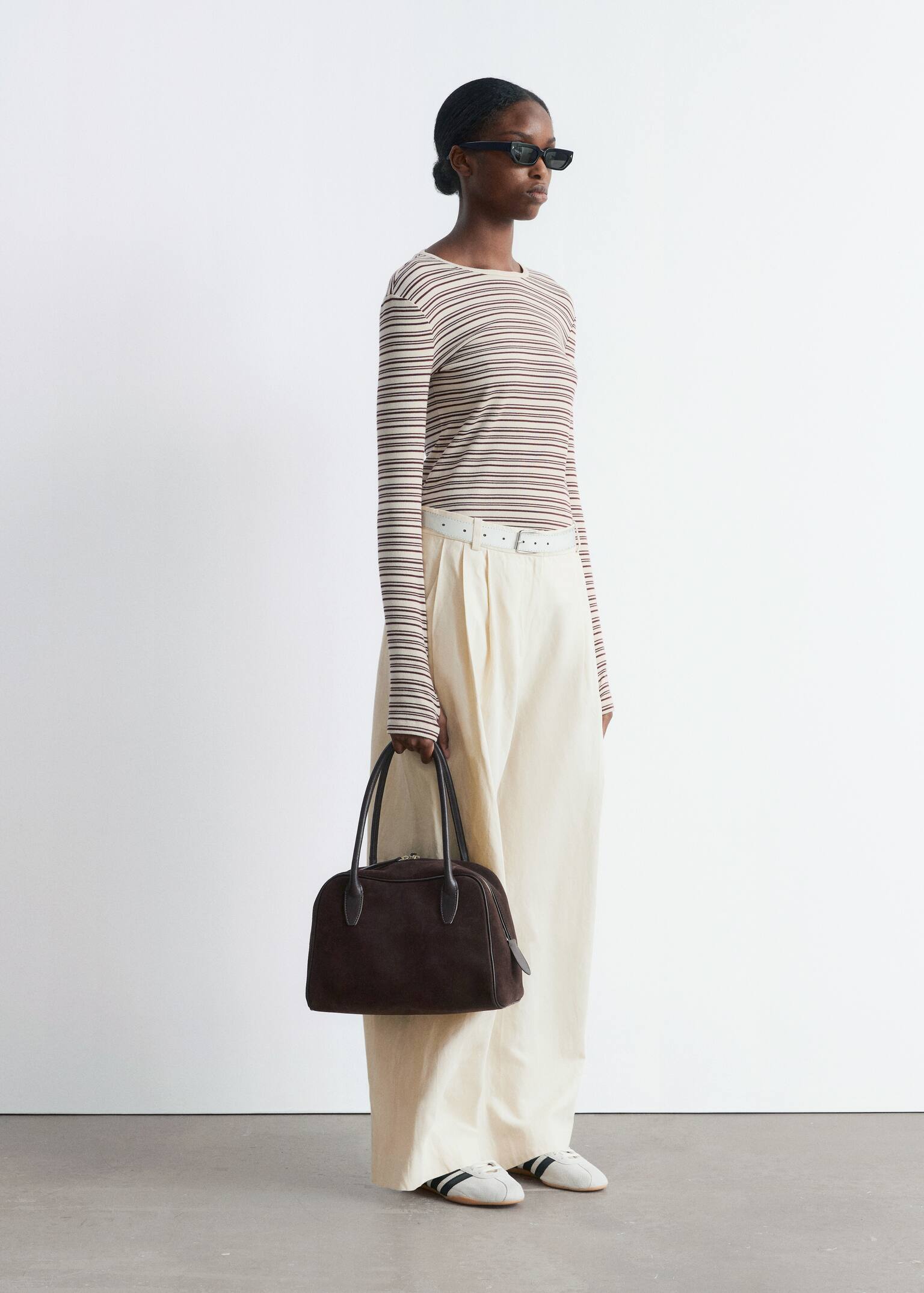 Pantalones de perneras anchas - Crema/Negro - 6