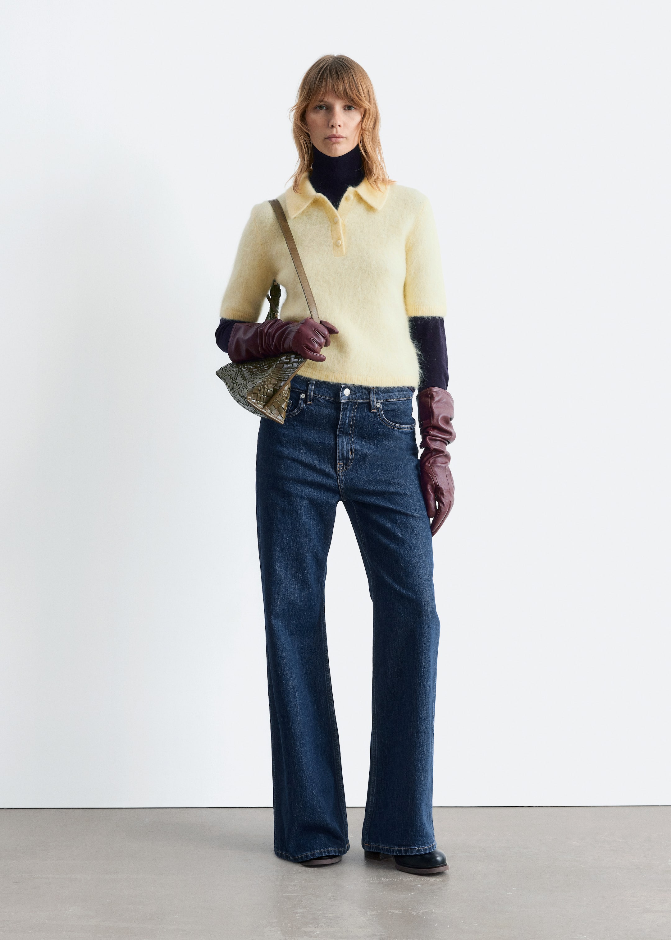 View larger image: Brushed Knit Polo T-Shirt - Light Yellow - Ladies | H&M GB 3