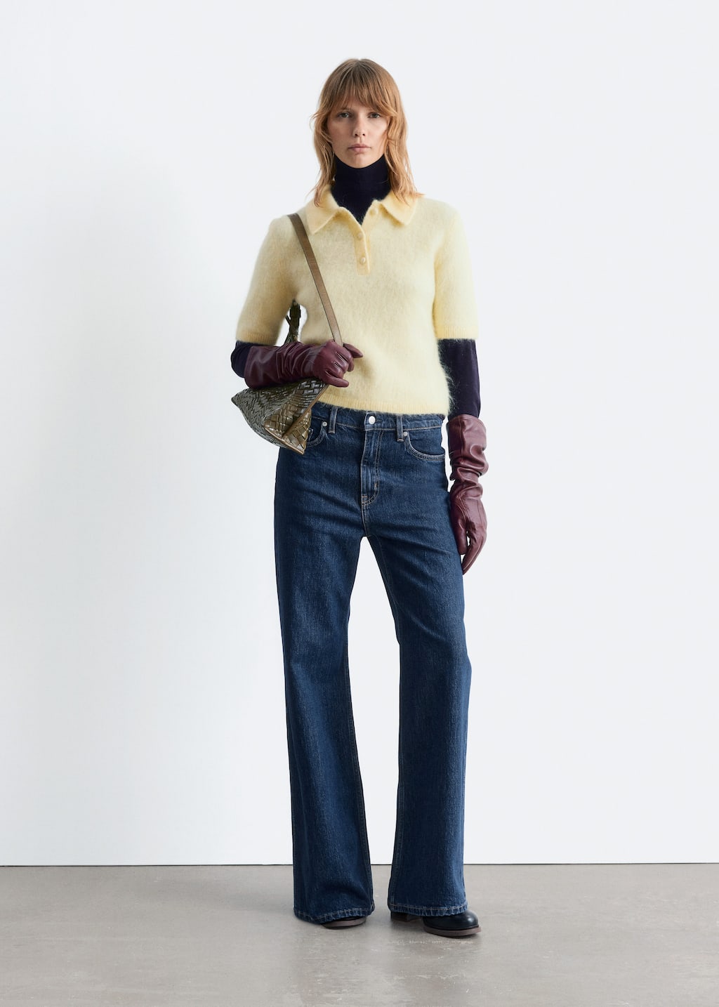 Image of Brushed Knit Polo T-Shirt