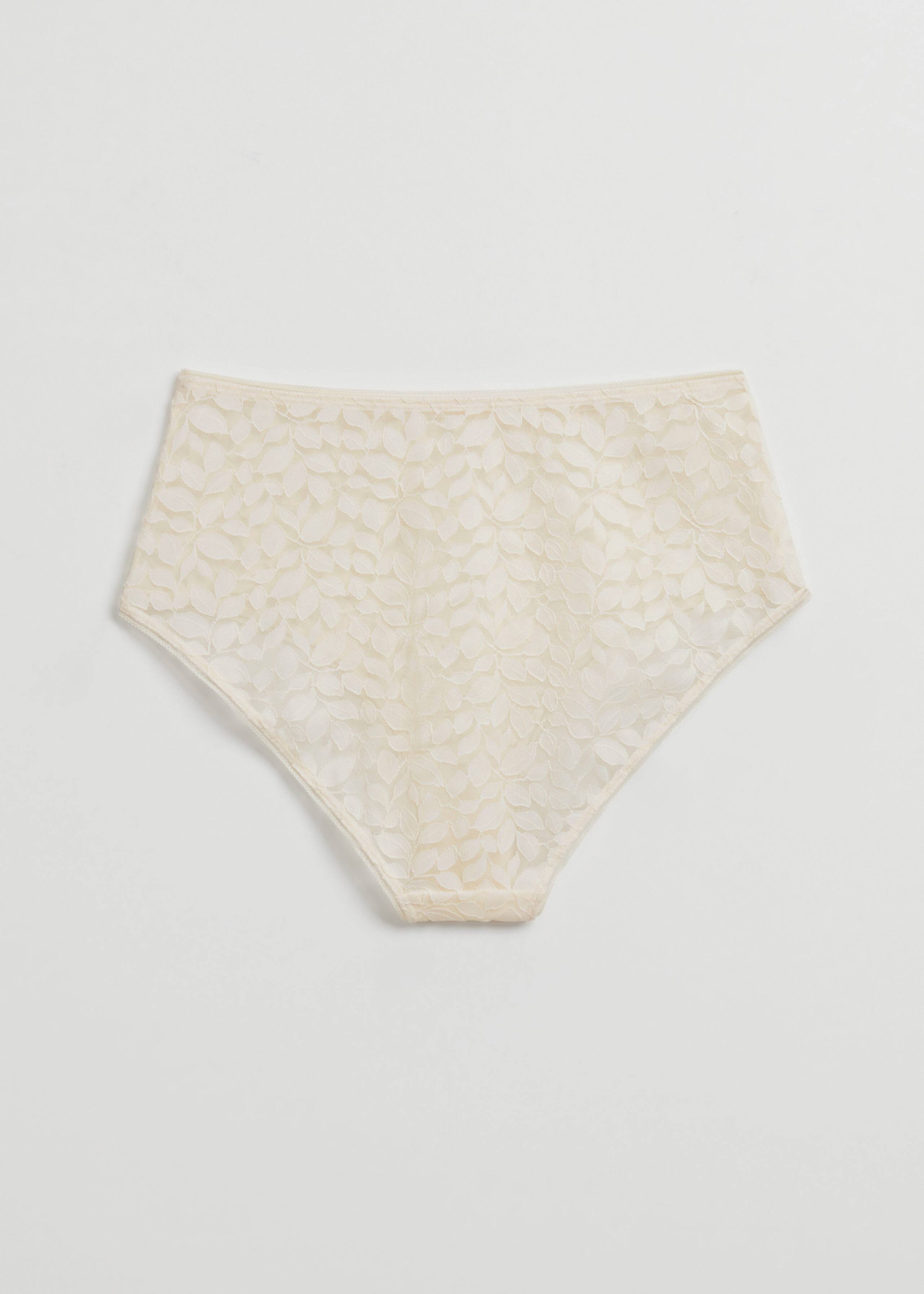 Leaf Lace High Waist Briefs - Vanilla - Still Life