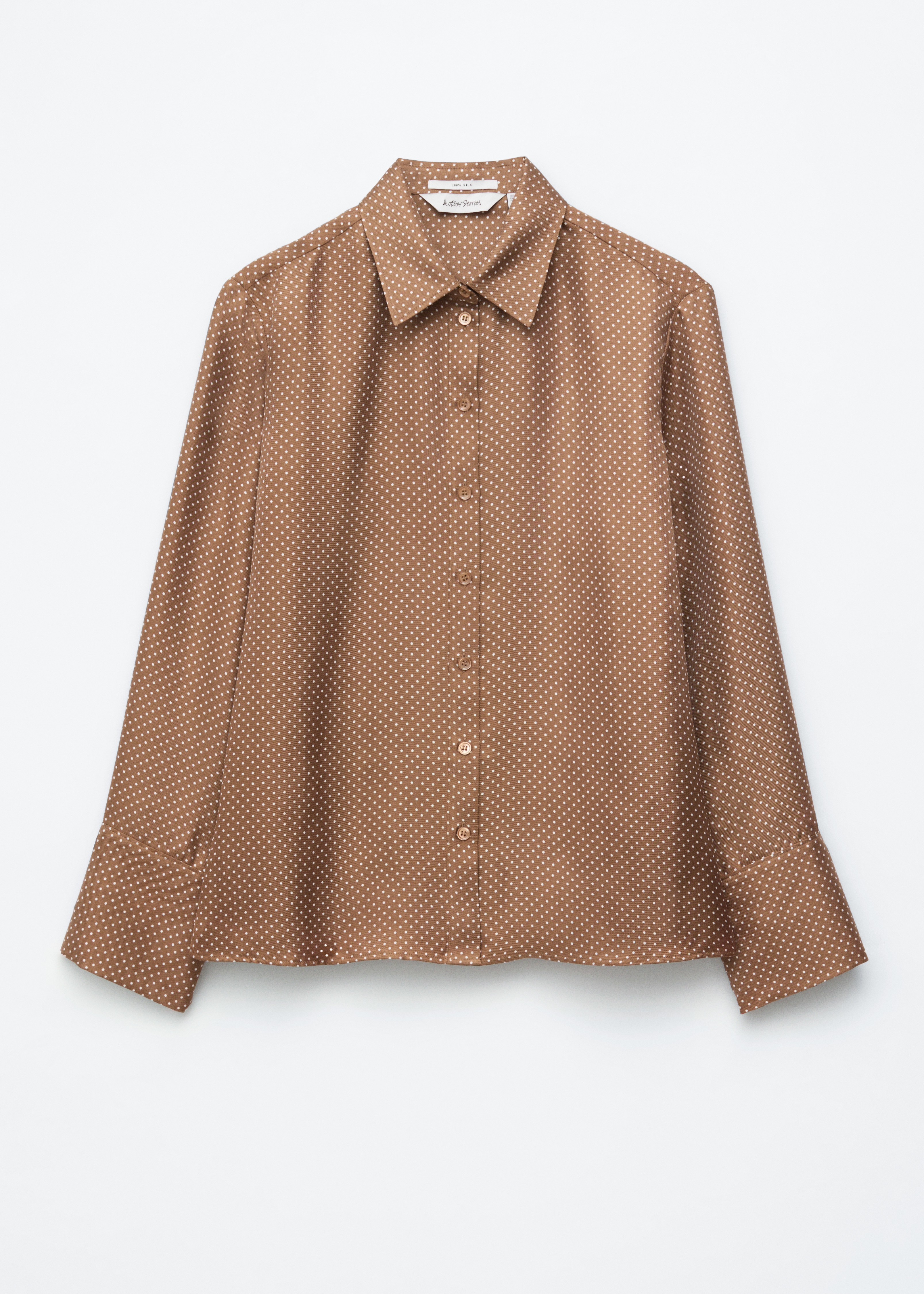 Relaxed Silk Shirt - Brown/White Dots