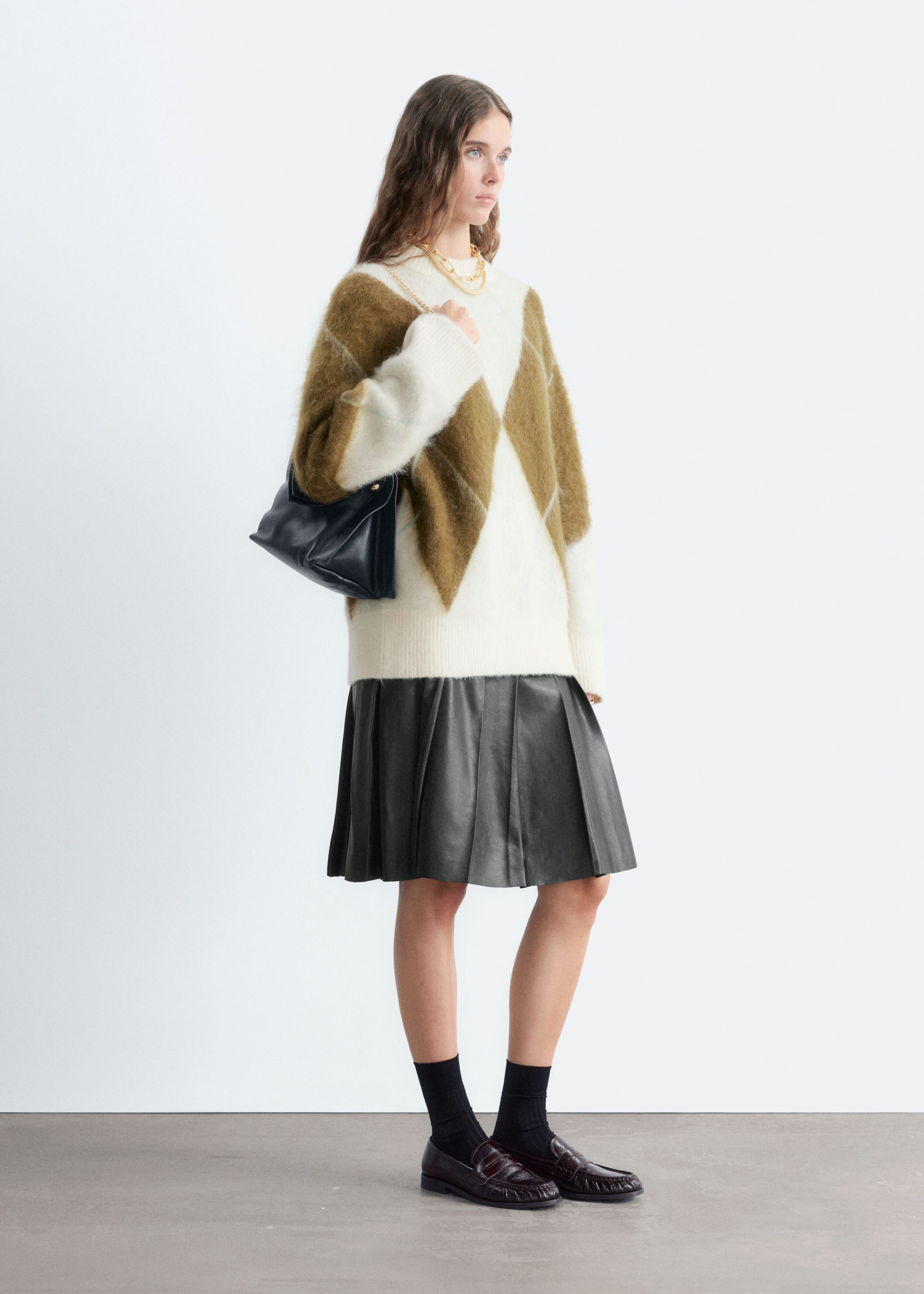 Mohair-Blend Jacquard Jumper - Light Green/Grey - Lookbook