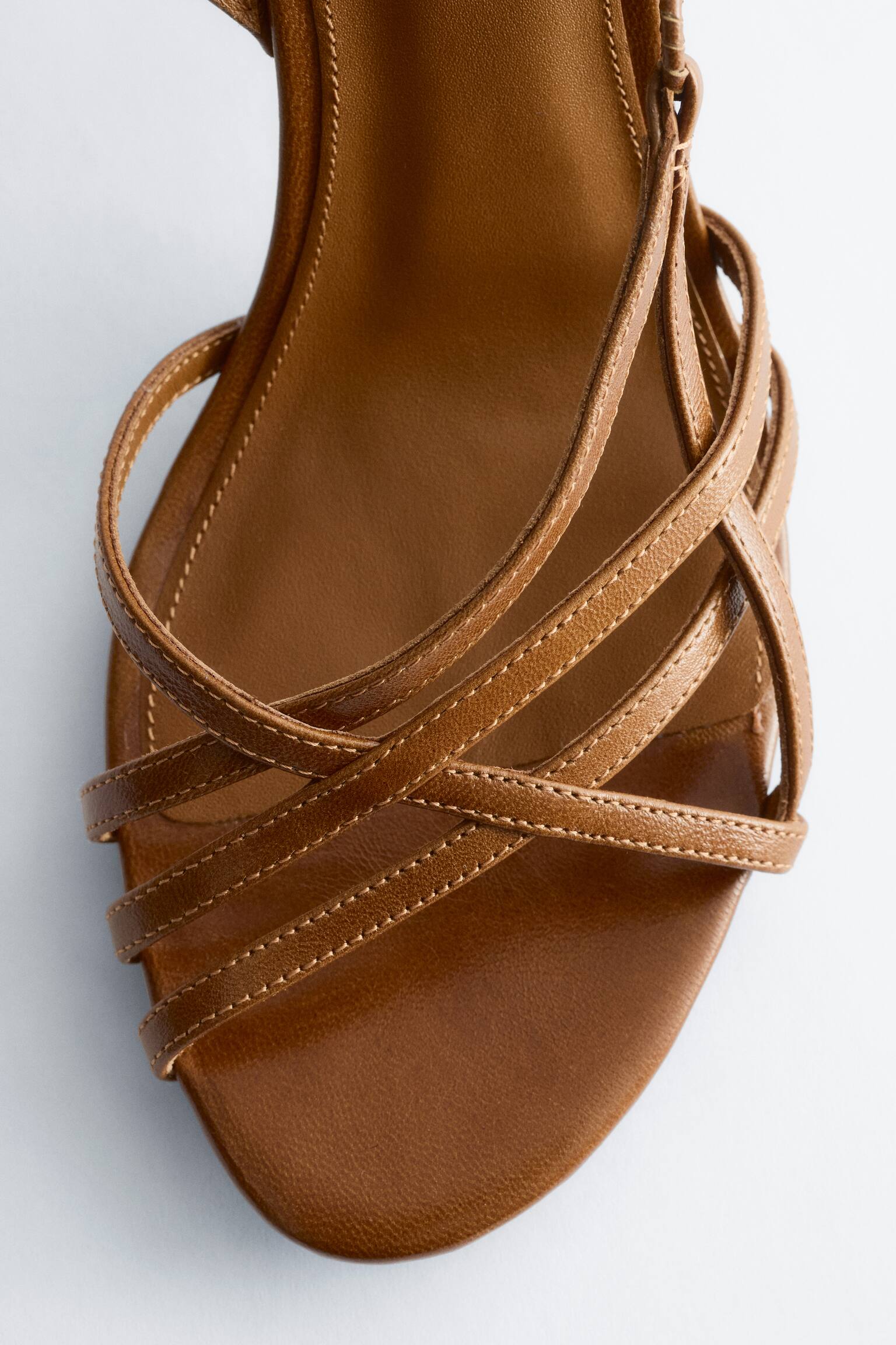 Leren sandalen met ring - Bruin/Zilver - 3