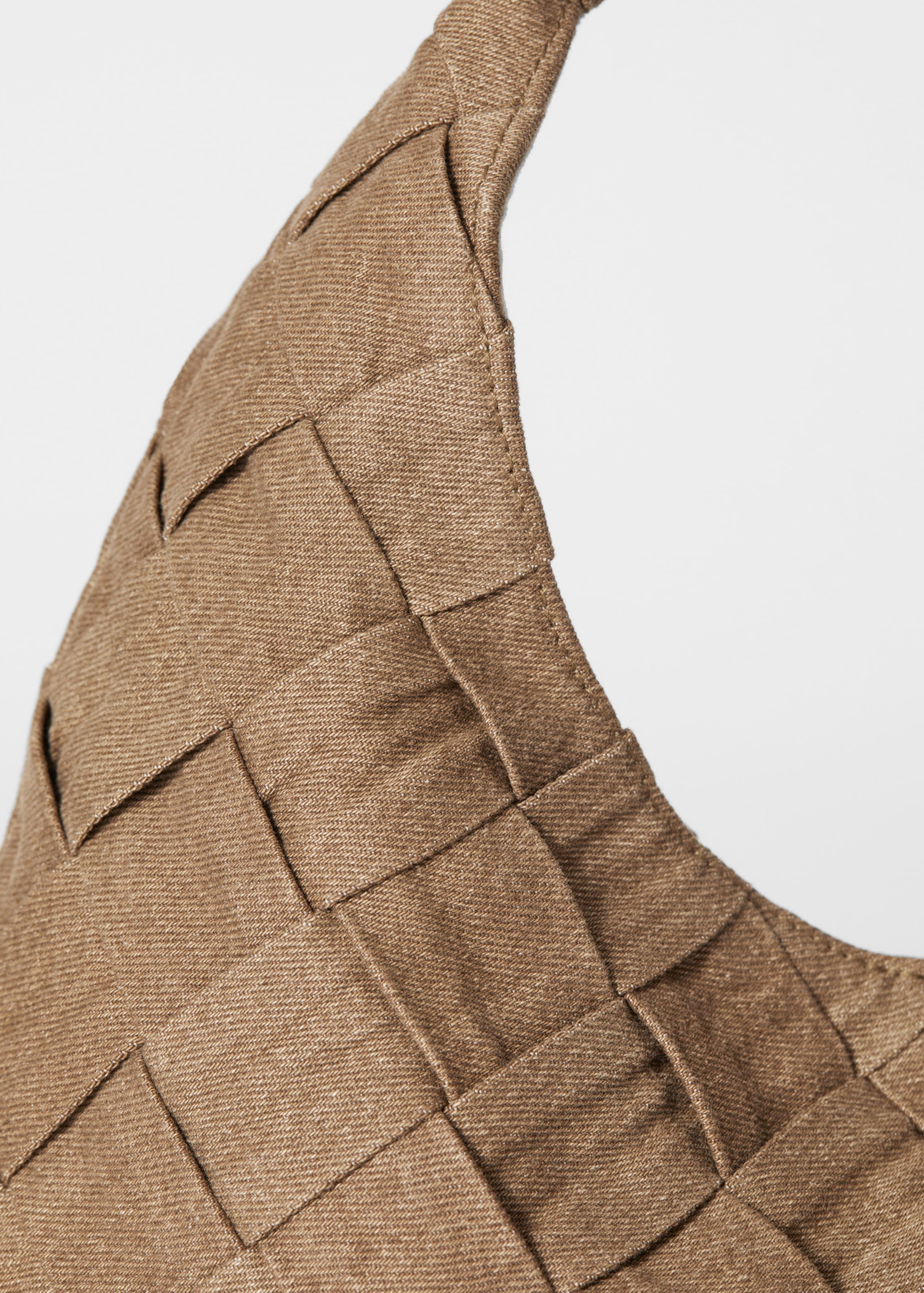 Braided Denim Tote Bag - {{variantName}} - Descriptive Detail