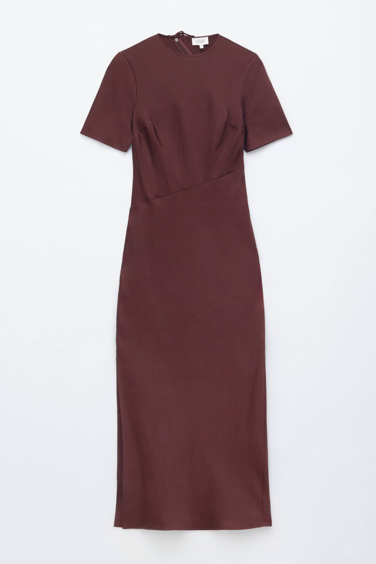 Vestido comprido em viscose com estampado paisley - Castanho escuro - 1