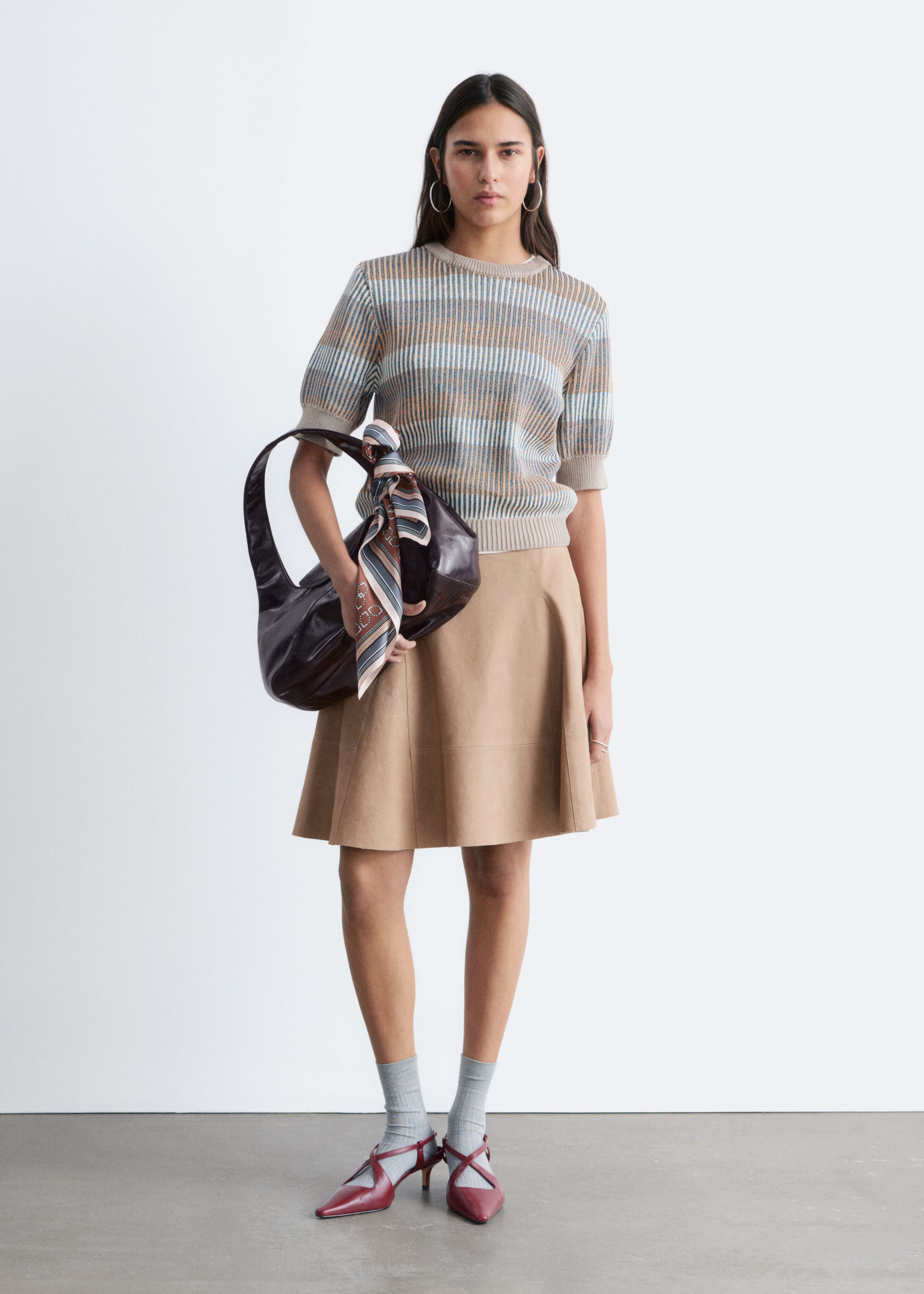 Image of Rib-Knit T-Shirt